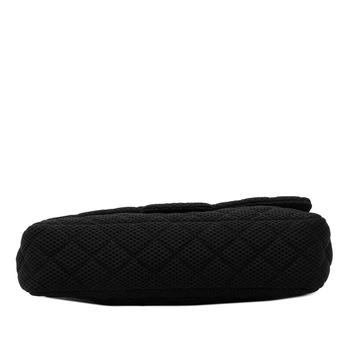 Chanel Medium Quilted Perforated Jersey Single Flap — Black