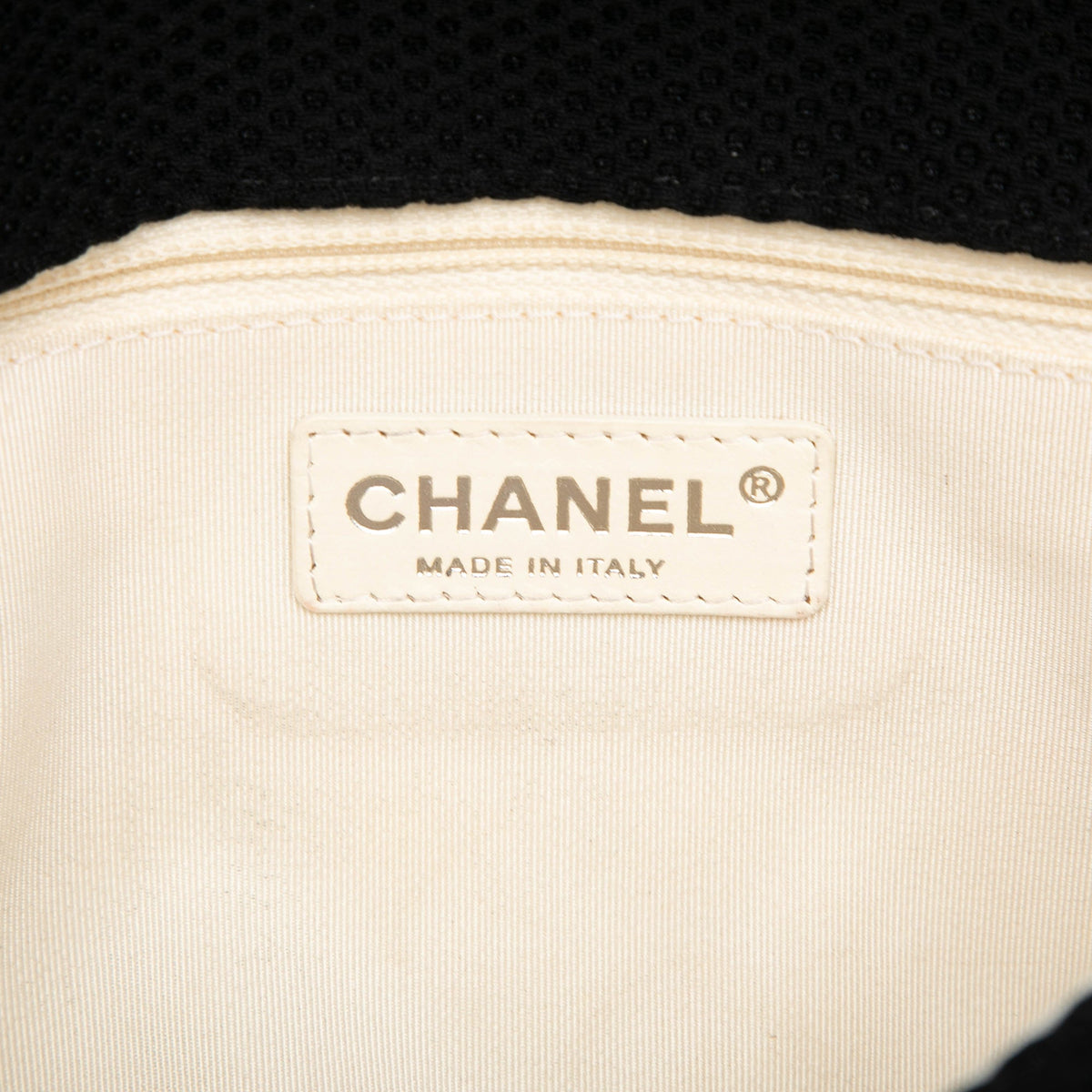 Chanel Medium Quilted Perforated Jersey Single Flap — Black