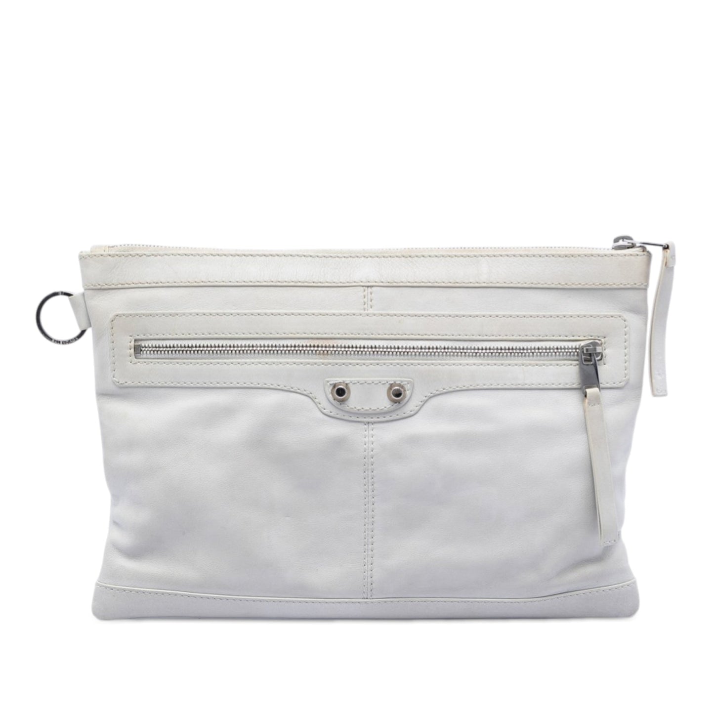 Balenciaga Lambskin Motocross Classic Clip M Clutch