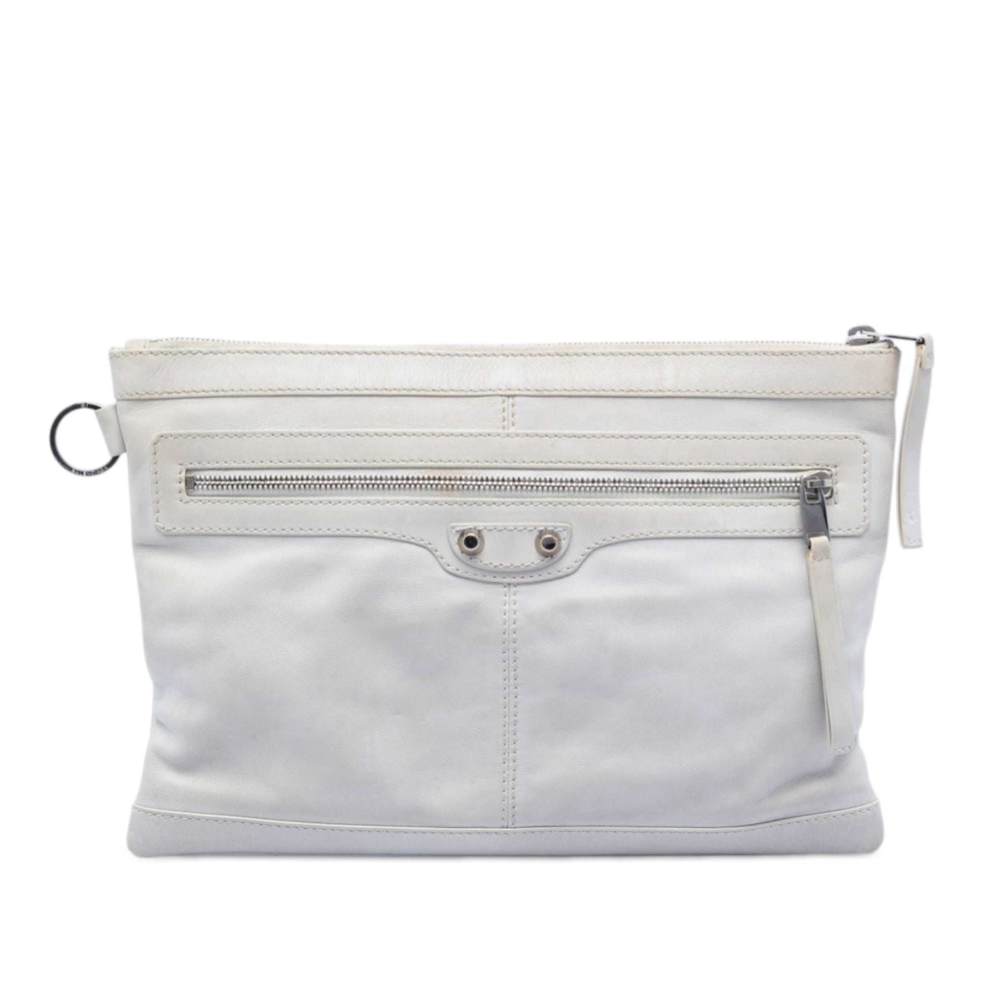 Balenciaga Lambskin Motocross Classic Clip M Clutch