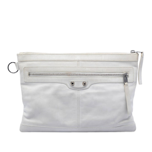 Balenciaga Lambskin Motocross Classic Clip M Clutch
