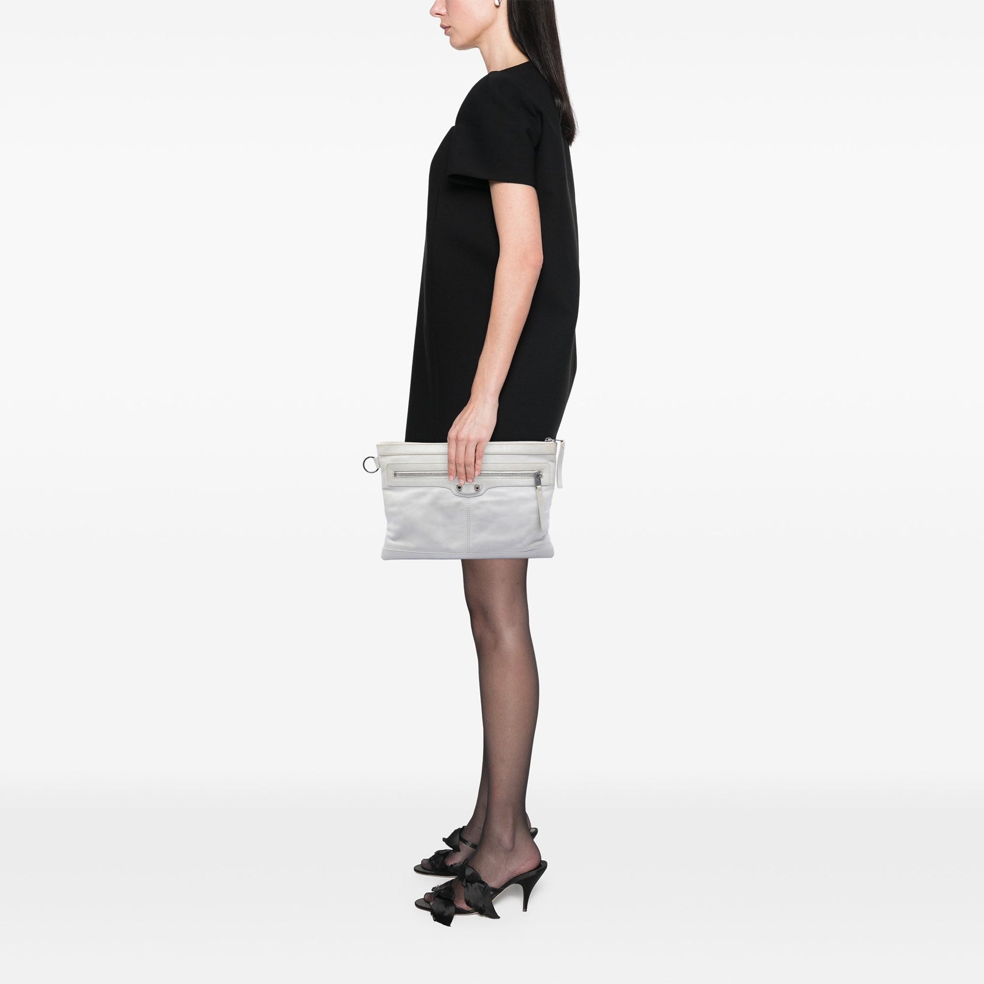 Balenciaga Lambskin Motocross Classic Clip M Clutch