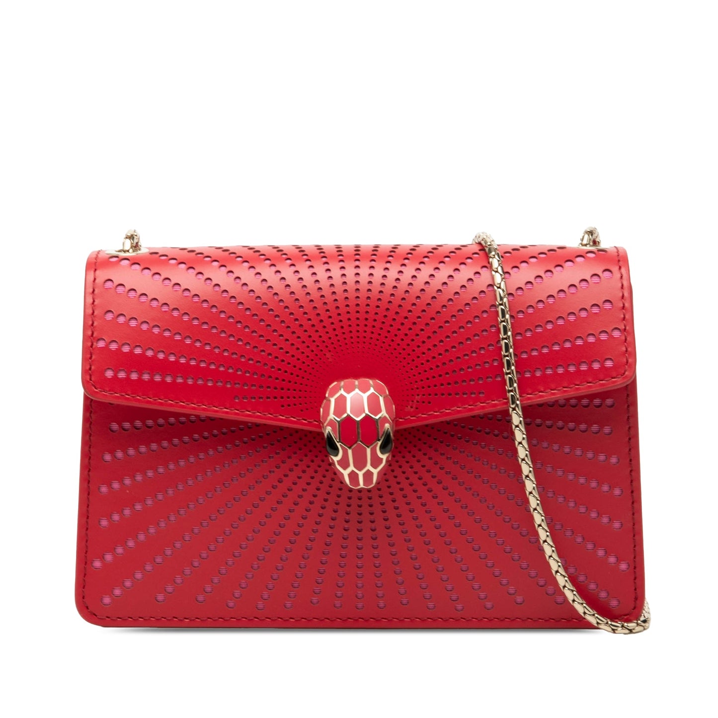 Bvlgari Small Laser Cut Calfskin Serpenti Forever Diamond Blast Sunshine Crossbody