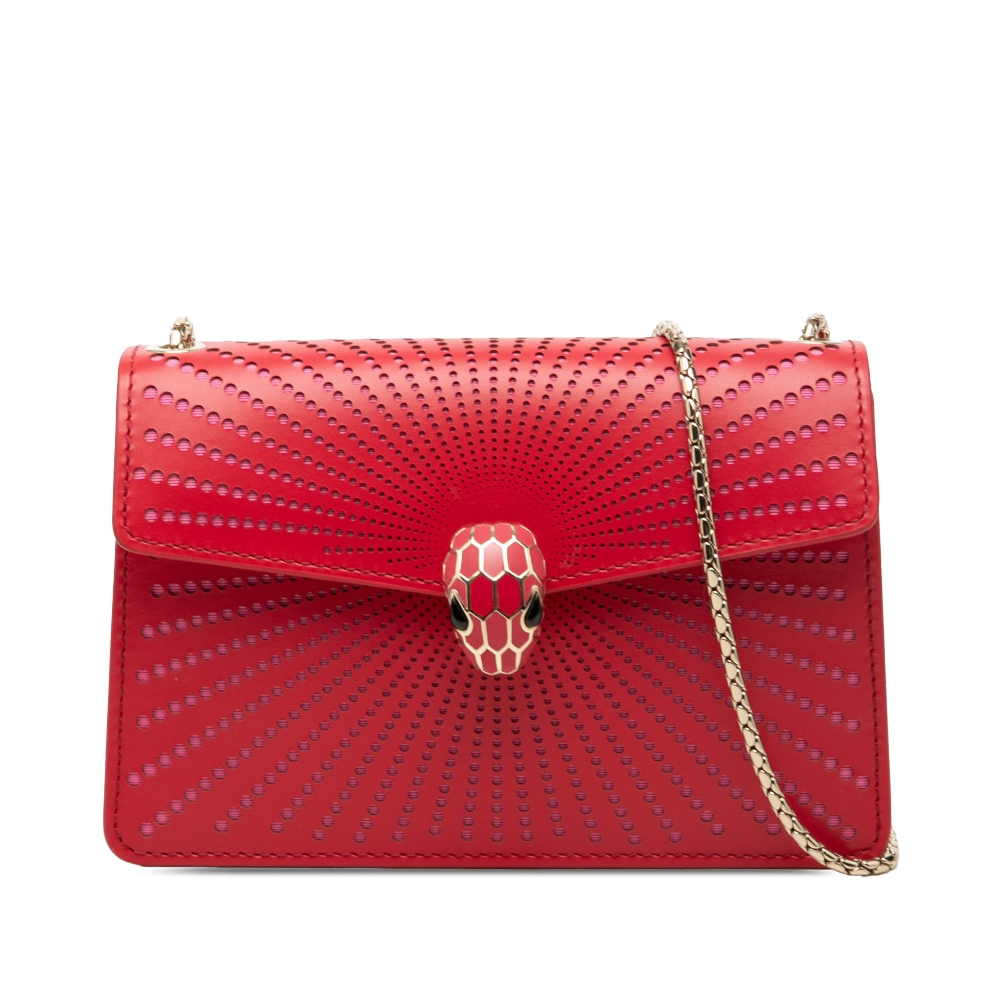 Bvlgari Small Laser Cut Calfskin Serpenti Forever Diamond Blast Sunshine Crossbody