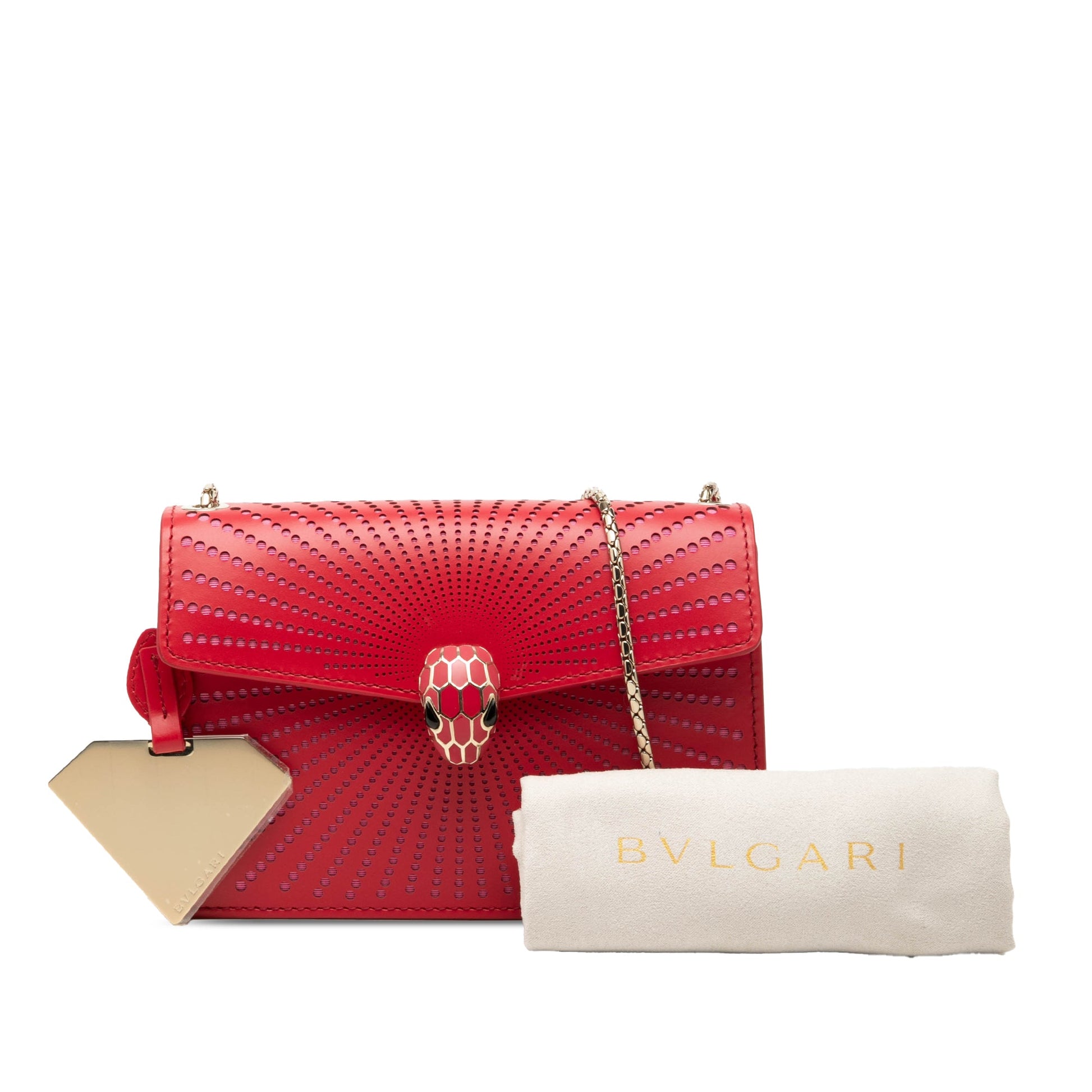 Bvlgari Small Laser Cut Calfskin Serpenti Forever Diamond Blast Sunshine Crossbody