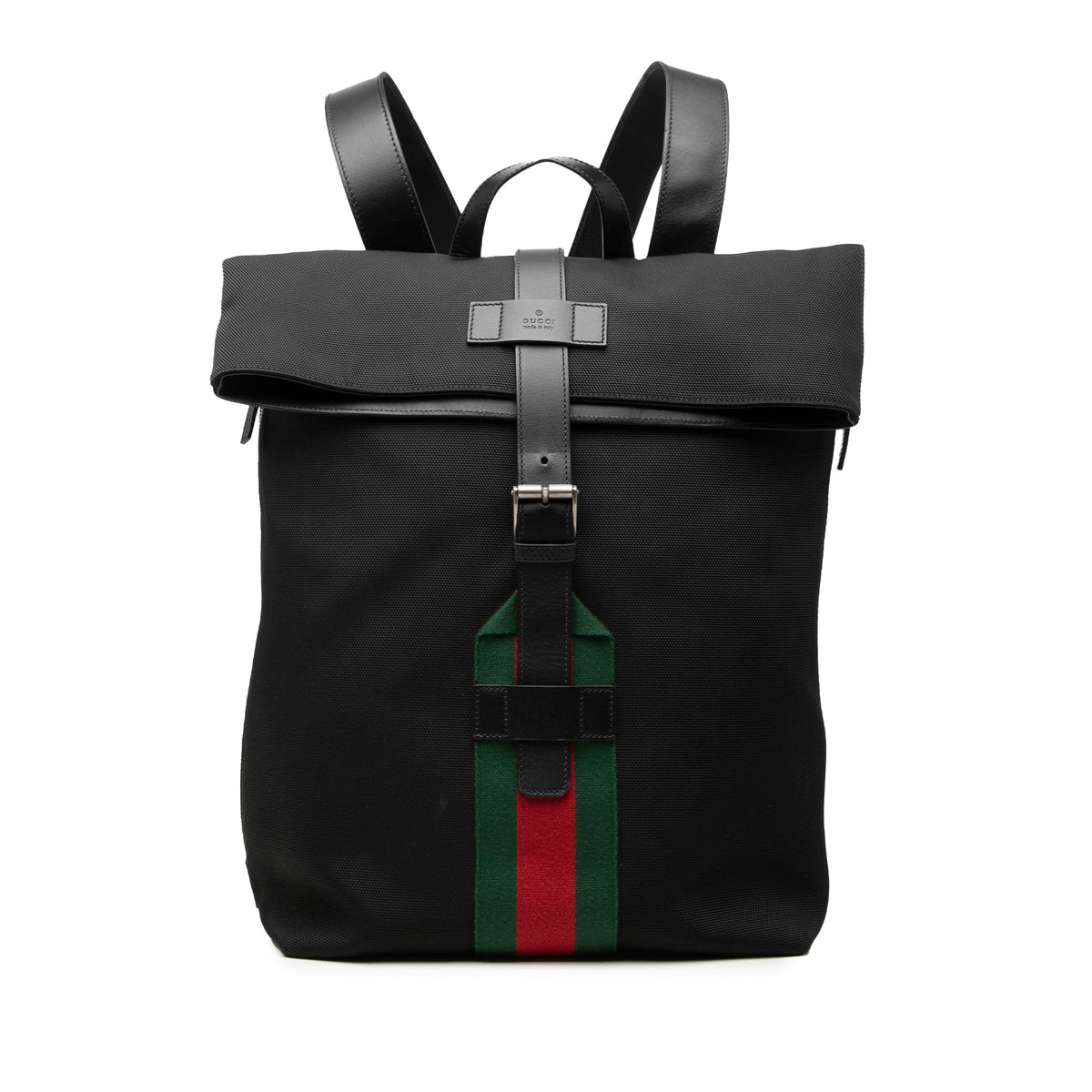 Gucci Canvas Techno Web Fold Over Backpack
