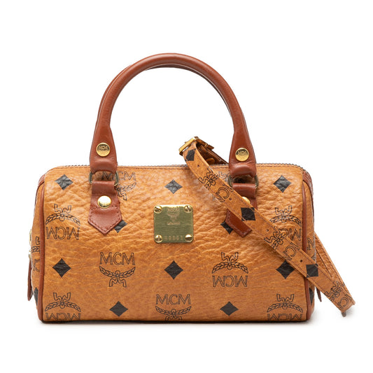 Mini Visetos Coated Canvas Boston Bag