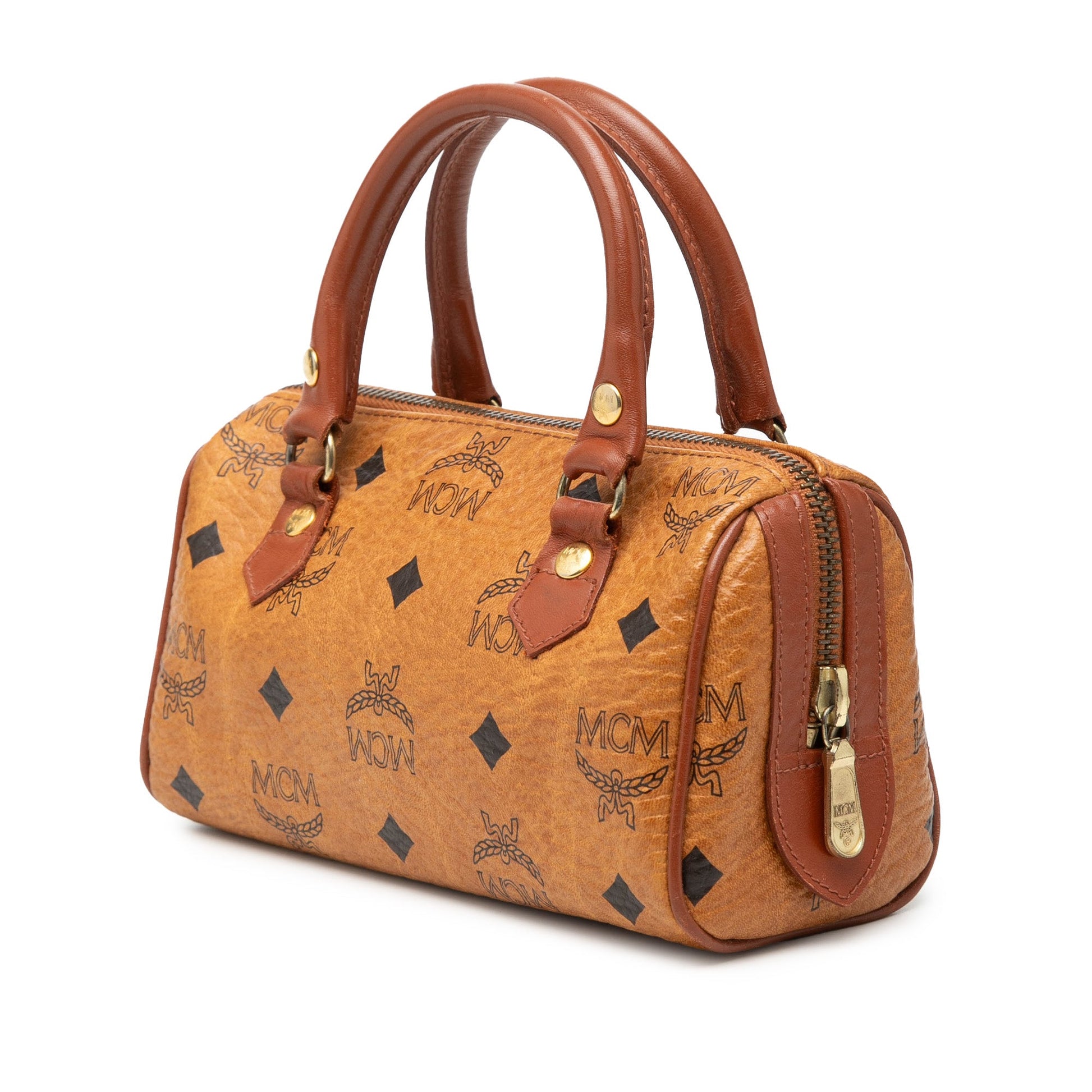 Mini Visetos Coated Canvas Boston Bag