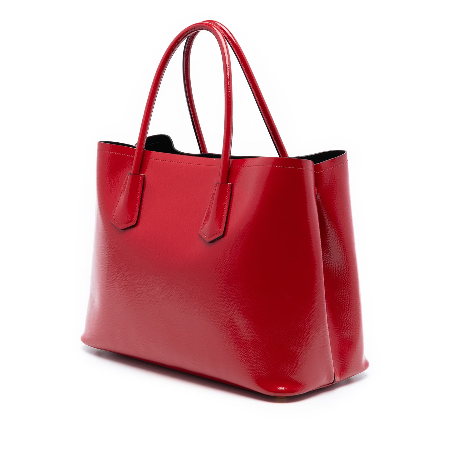 Prada Medium Saffiano Vernice Double Satchel