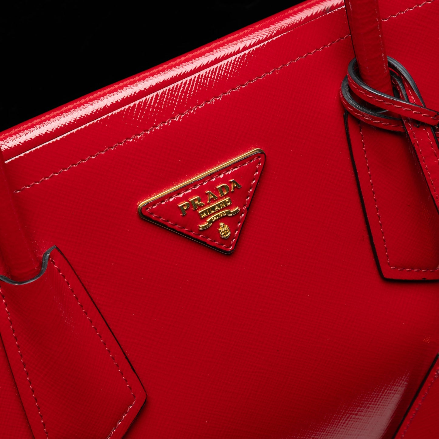 Prada Medium Saffiano Vernice Double Satchel