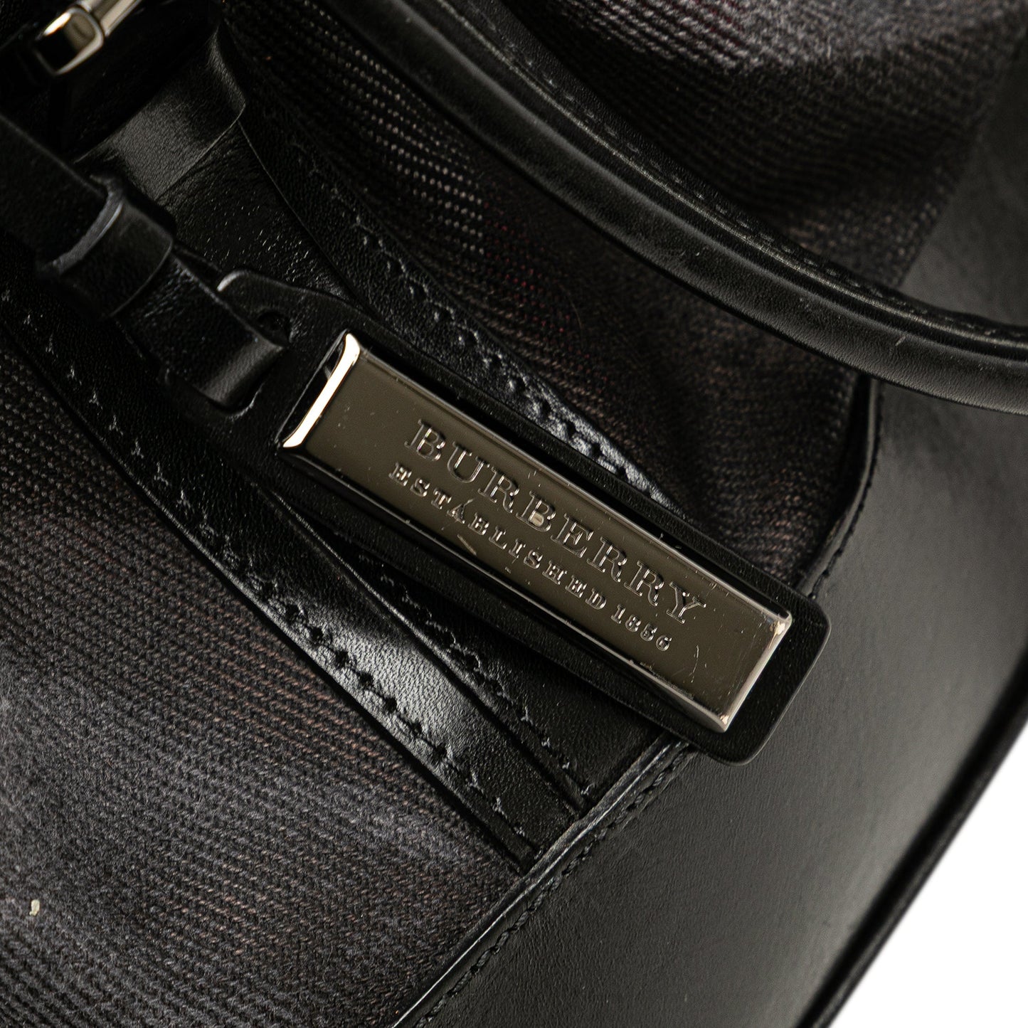 Burberry Mega Check Canvas Lowry Satchel