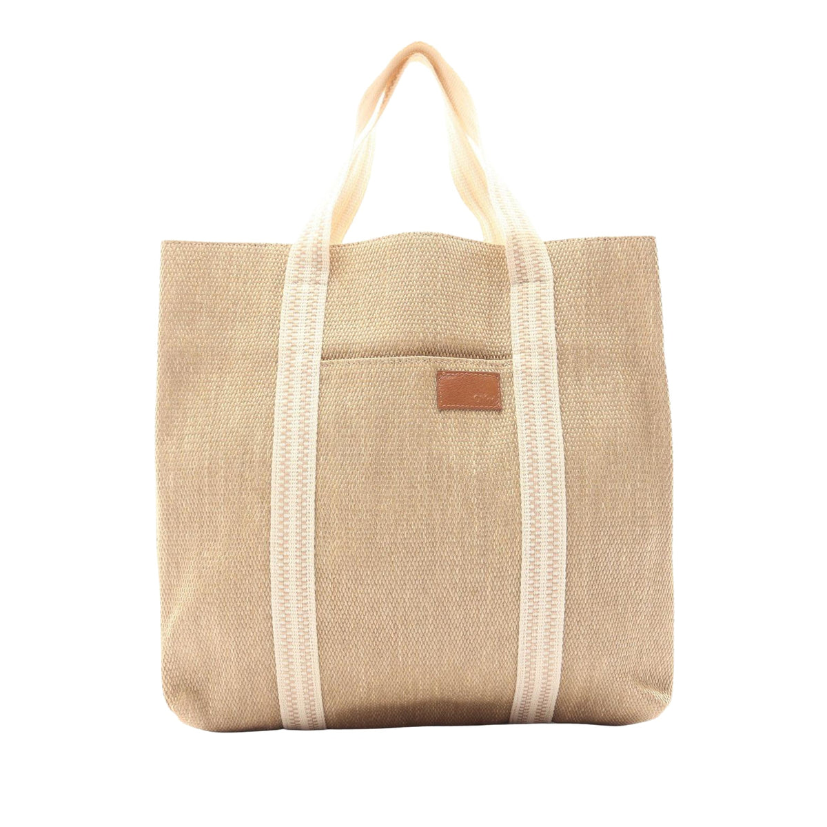 Chloé Raffia Beach Line Tote — Beige
