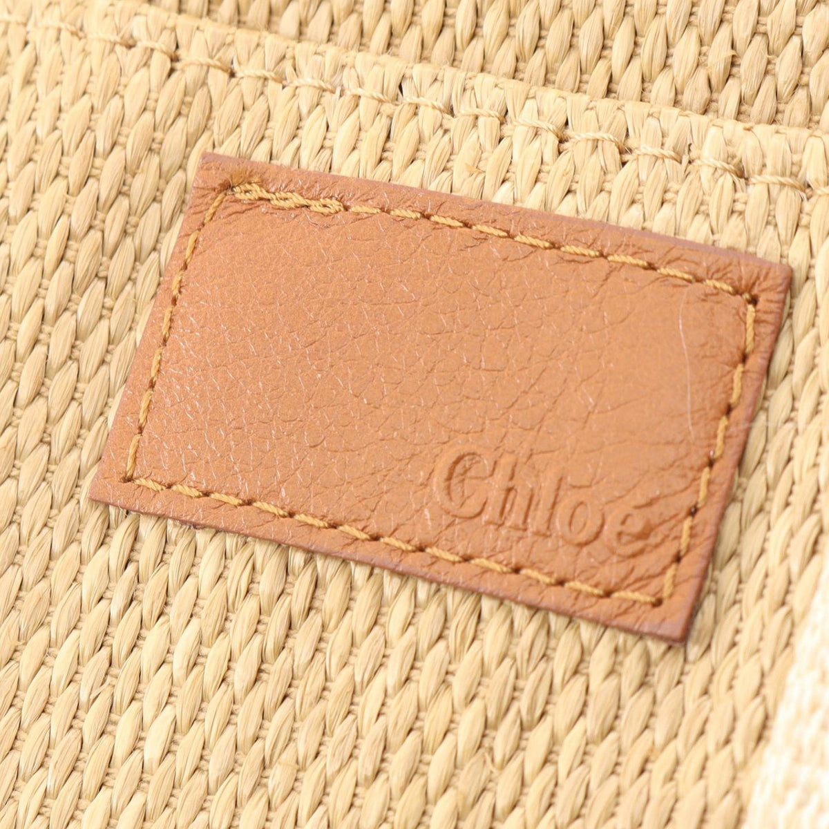 Chloé Raffia Beach Line Tote — Beige