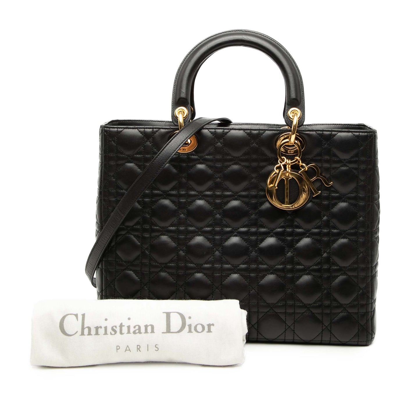 Dior Large Lambskin Cannage Lady Dior