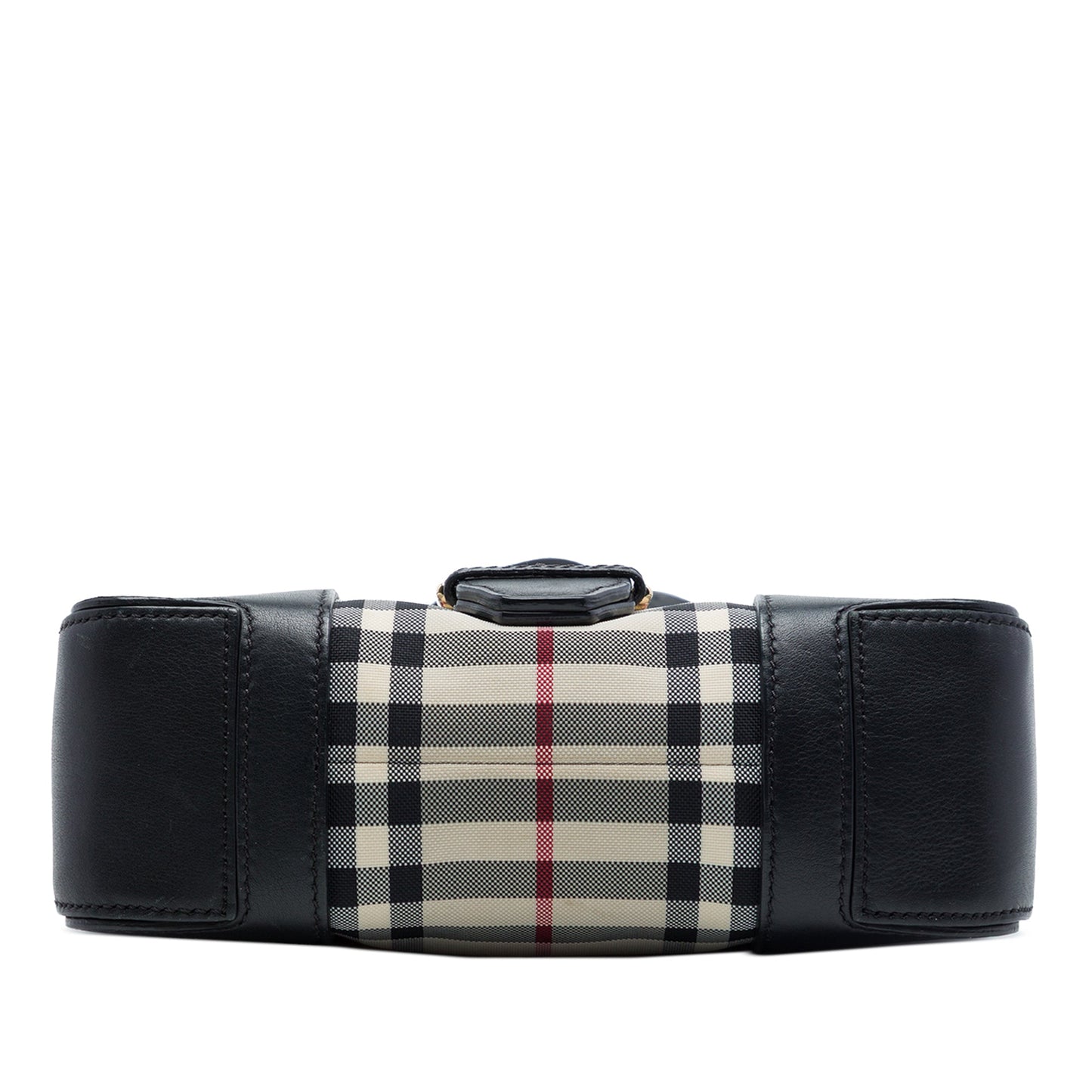 Burberry Small Haymarket Check Nylon and Leather Dickens Crossbody