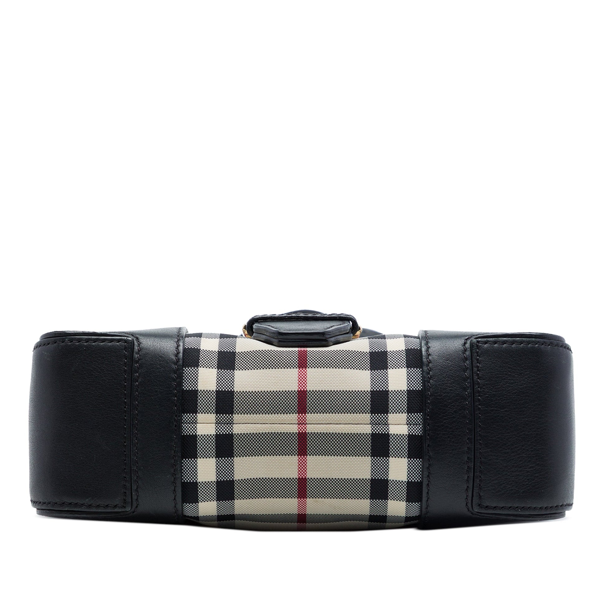 Burberry Small Haymarket Check Nylon and Leather Dickens Crossbody