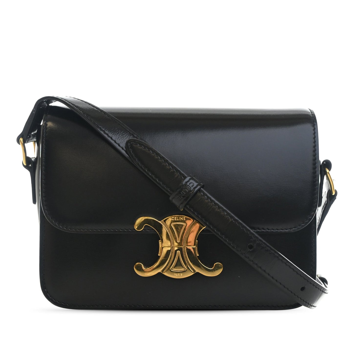 Celine Teen Shiny Calfskin Triomphe Crossbody