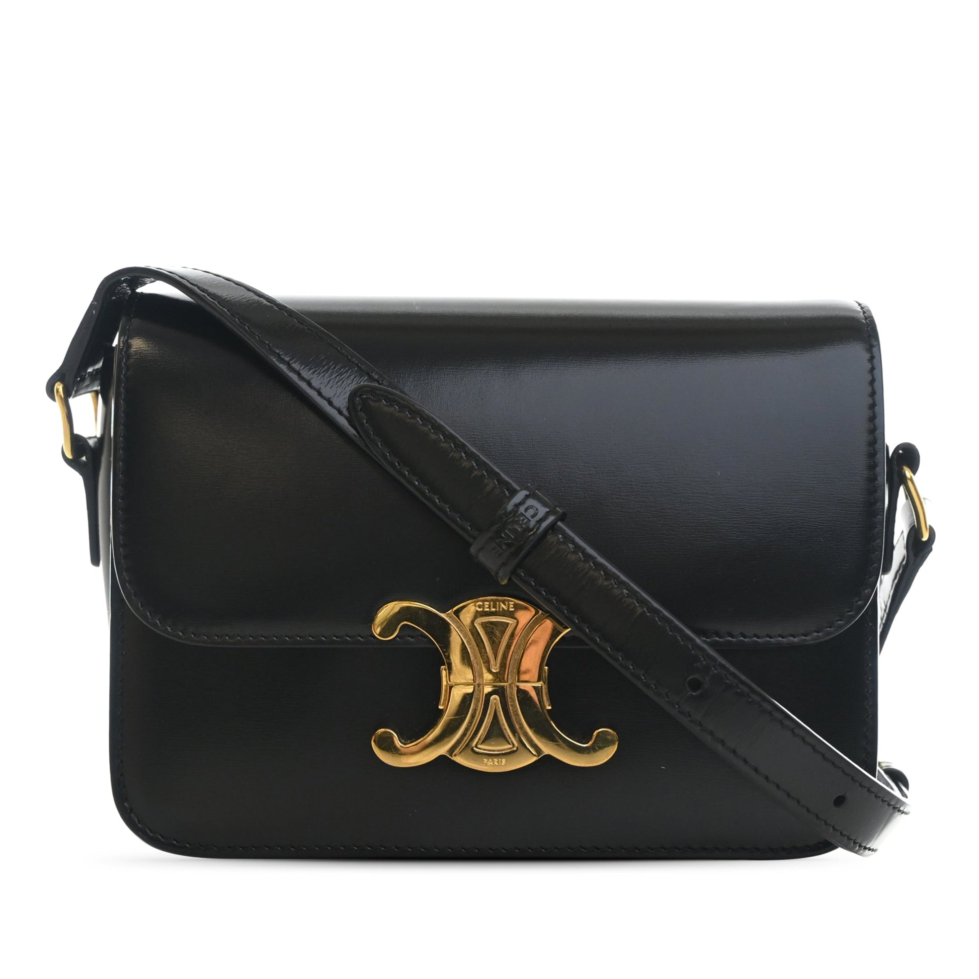 Celine Teen Shiny Calfskin Triomphe Crossbody