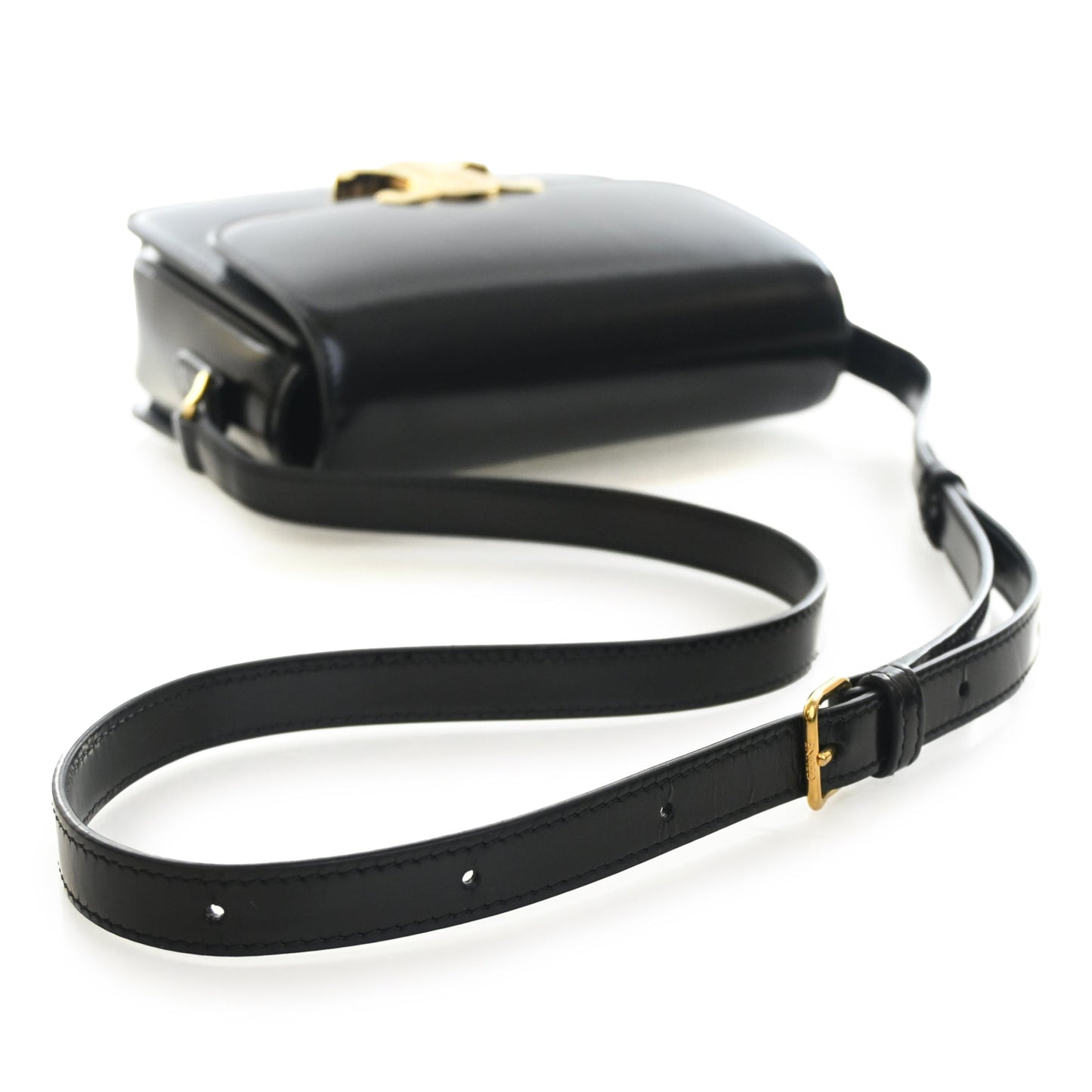Celine Teen Shiny Calfskin Triomphe Crossbody