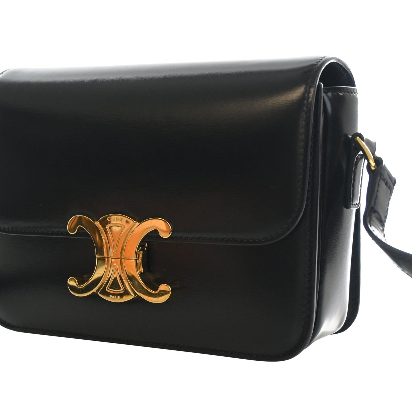 Celine Teen Shiny Calfskin Triomphe Crossbody