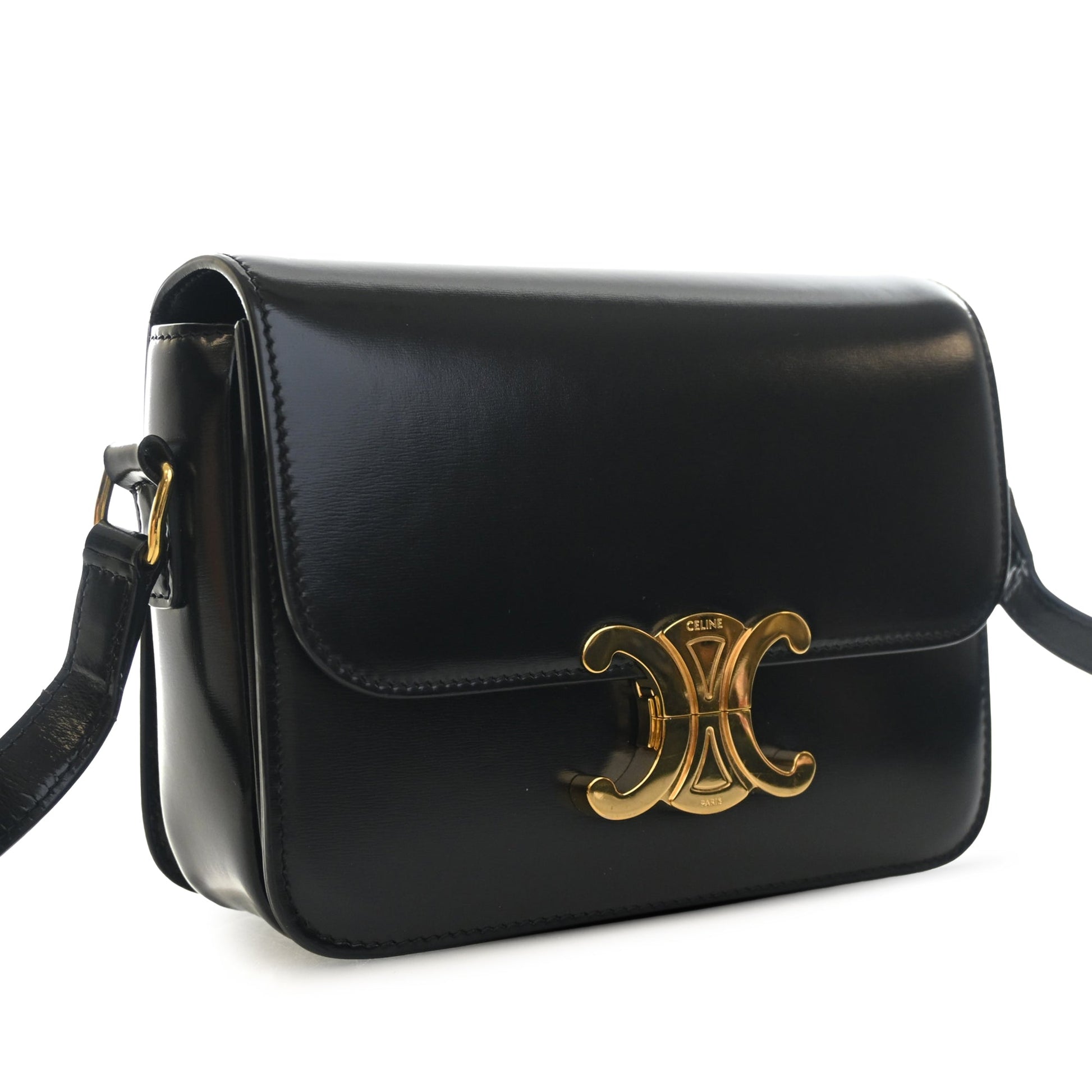 Celine Teen Shiny Calfskin Triomphe Crossbody