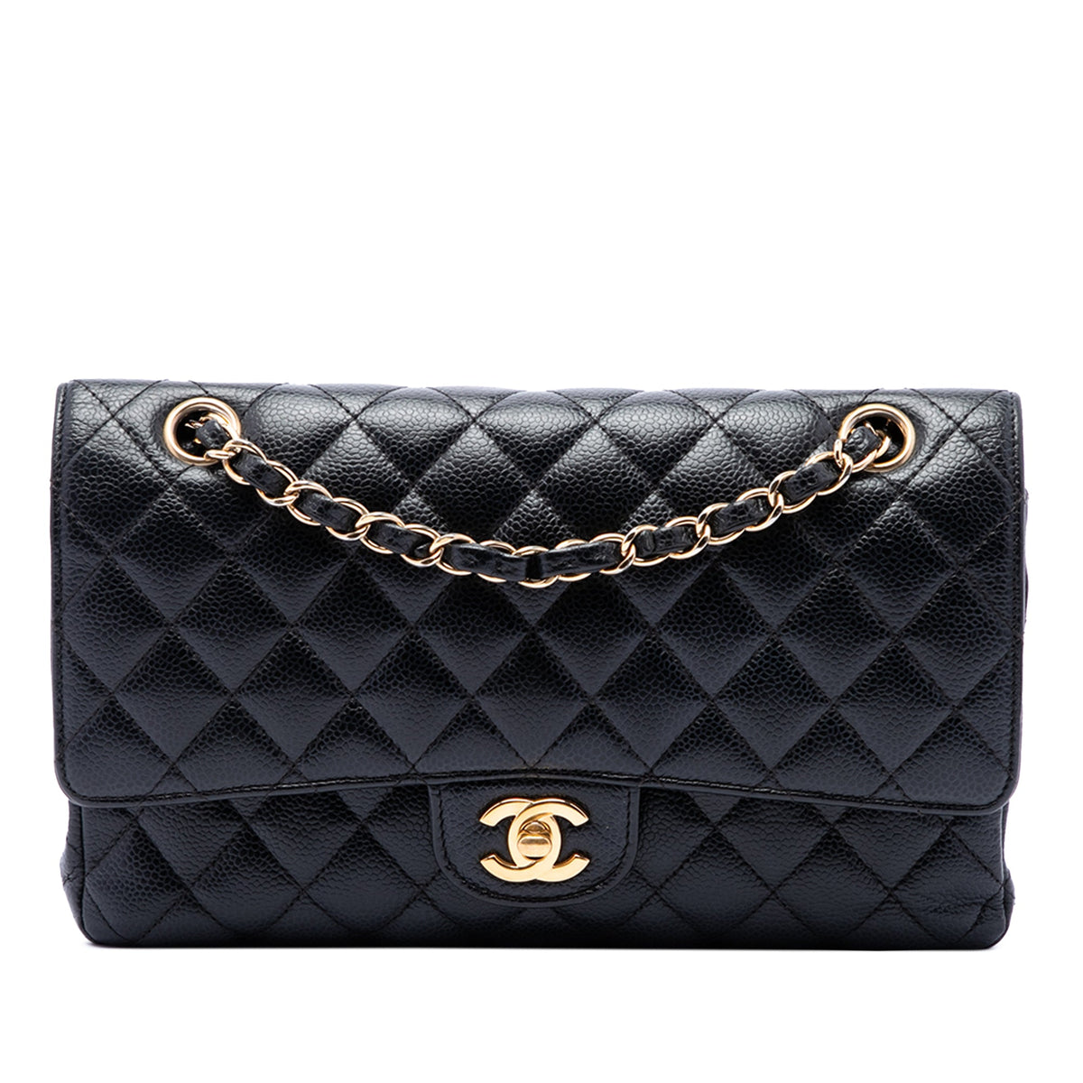 Chanel Medium Classic Caviar Double Flap — Black