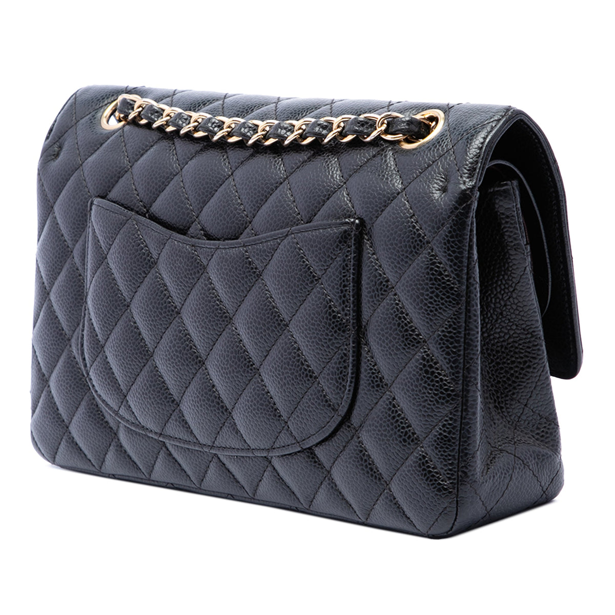 Chanel Medium Classic Caviar Double Flap — Black