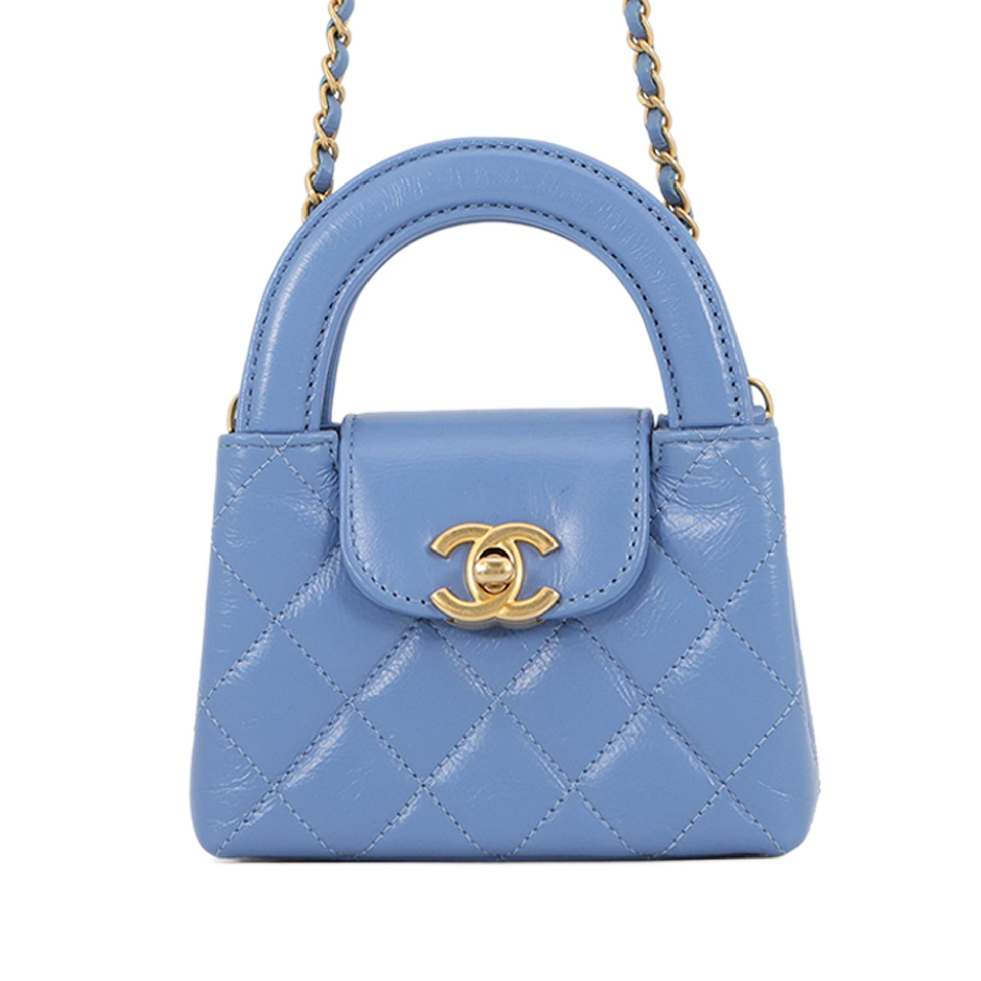 Chanel Mini Nano Aged Calfskin Kelly Shopper Bag