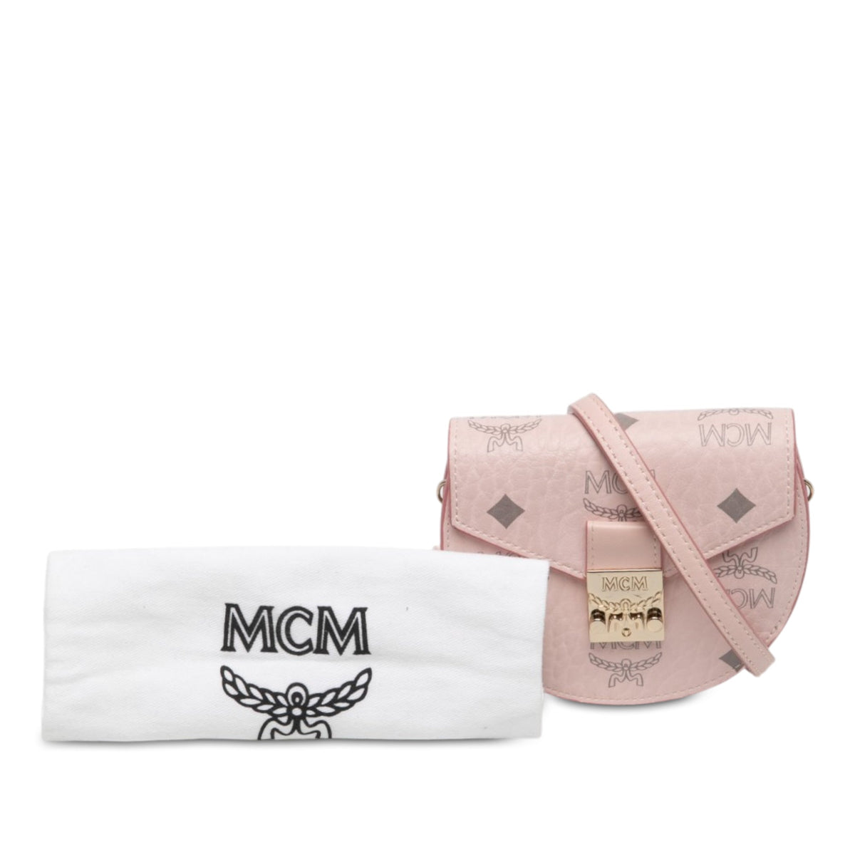 MCM Mini Visetos Coated Canvas Patricia Crossbody — Pink