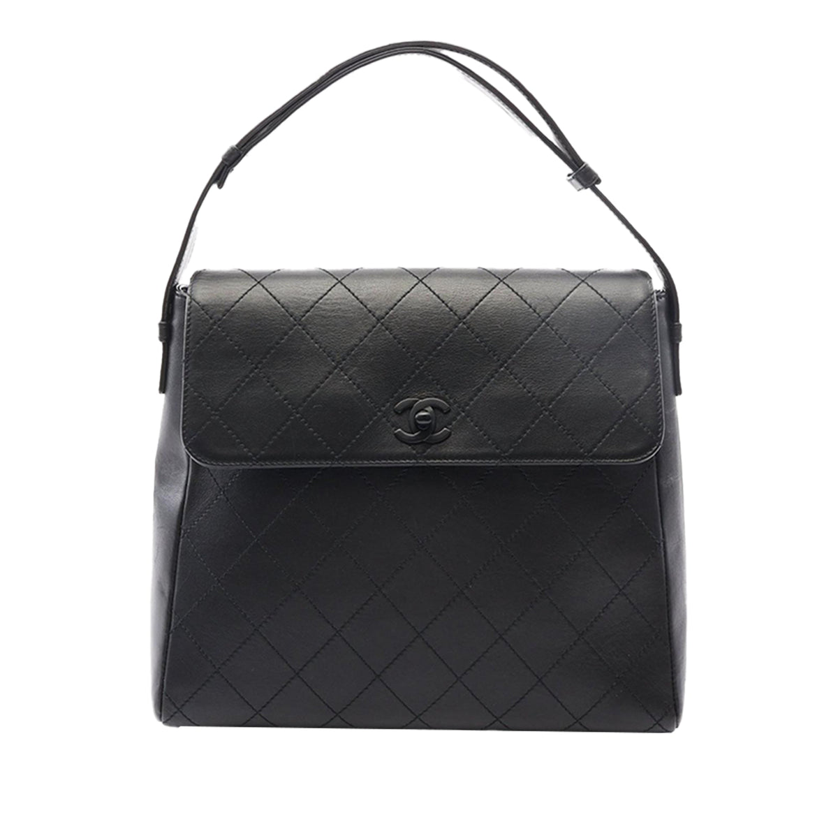 Chanel Quilted Lambskin Kelly So Black Flap