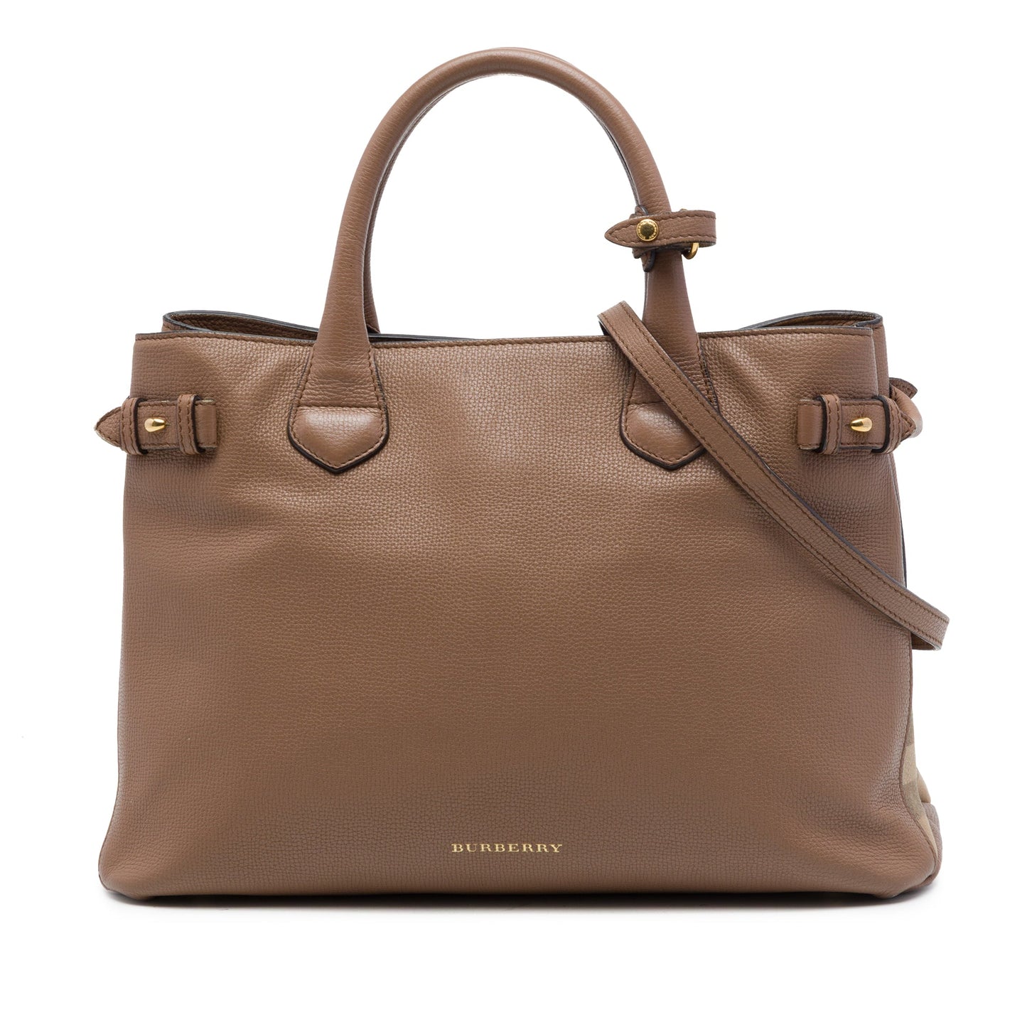Burberry Medium Calfskin and House Check Banner Satchel