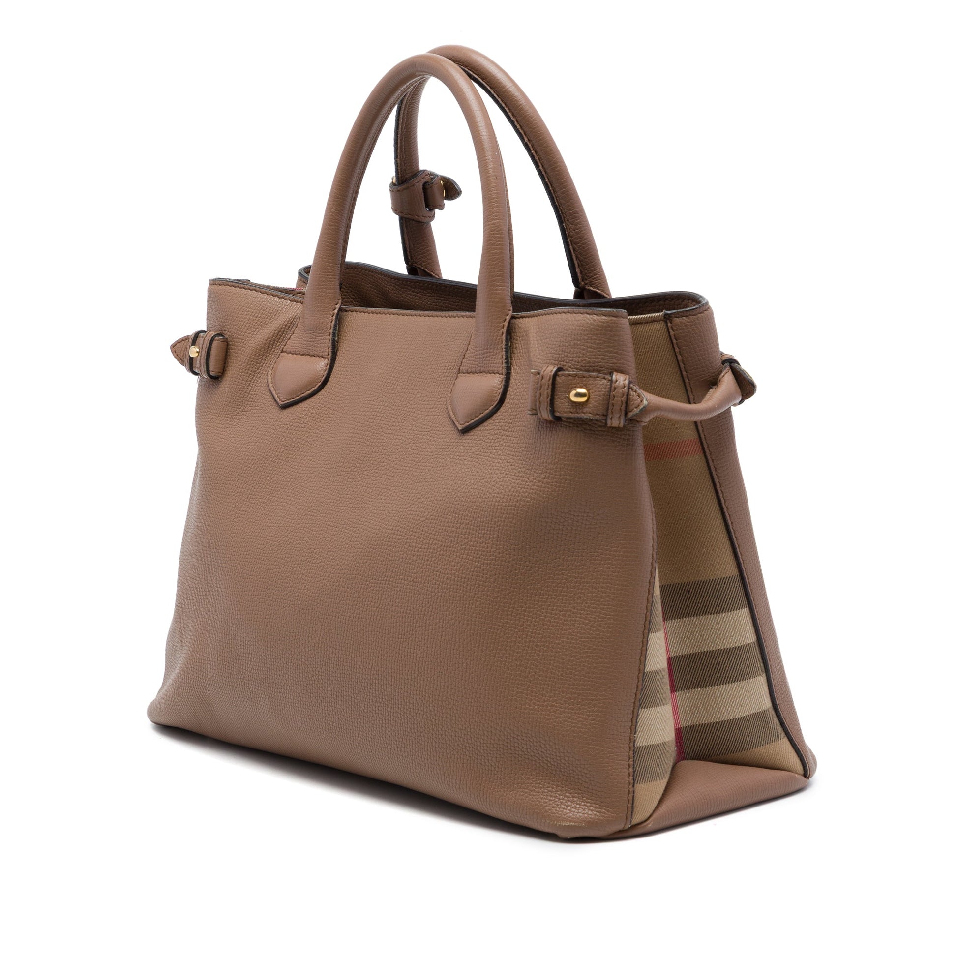 Burberry Medium Calfskin and House Check Banner Satchel
