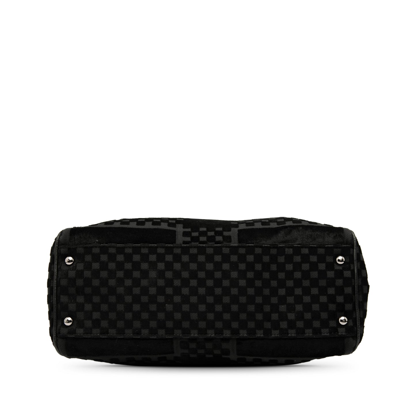Chanel CC Check Embossed Velvet Belted Side Frame Bag