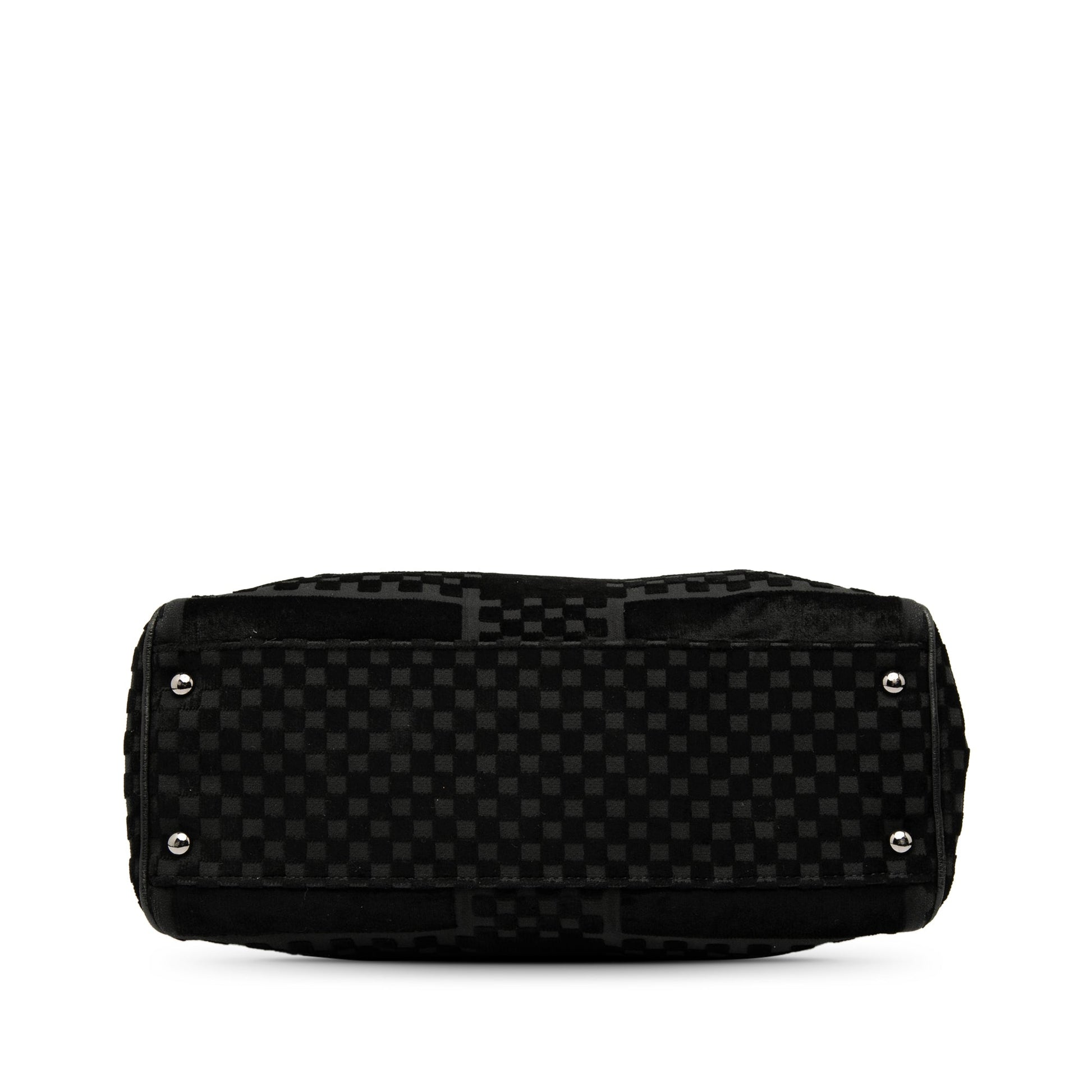 Chanel CC Check Embossed Velvet Belted Side Frame Bag