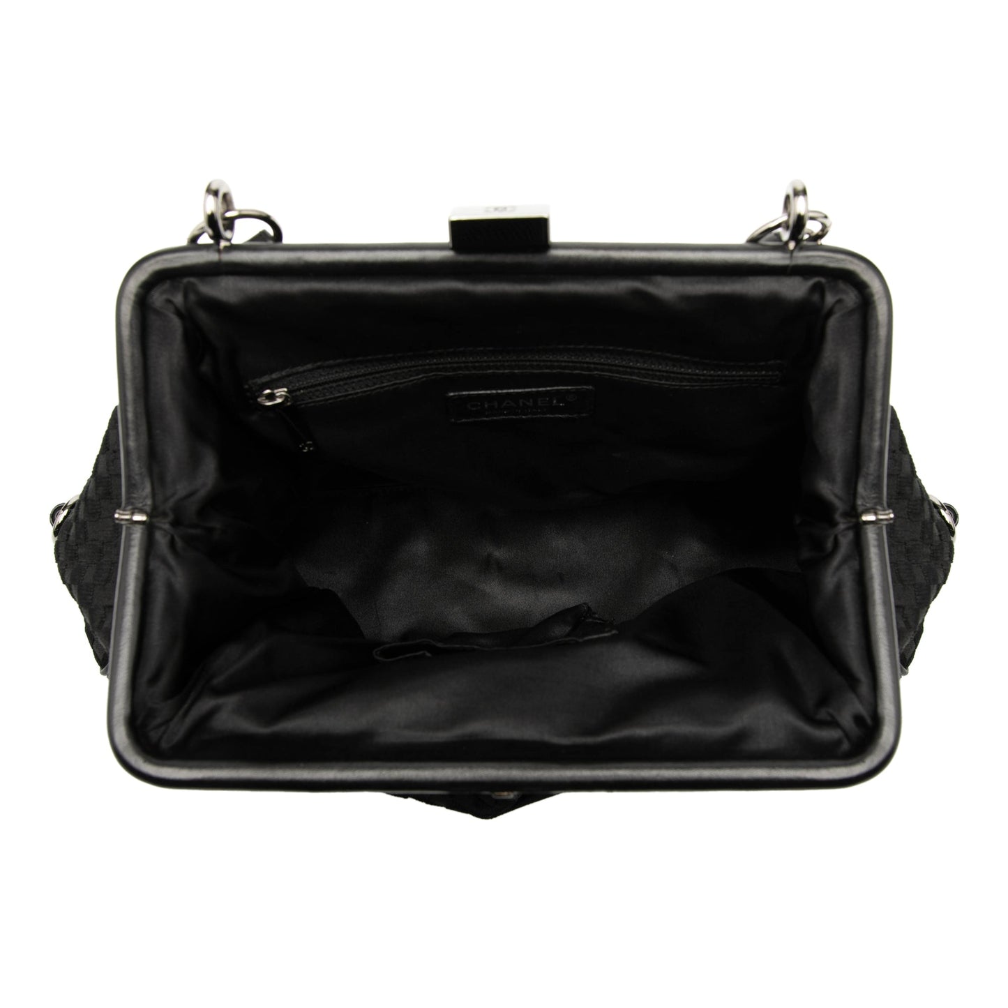 Chanel CC Check Embossed Velvet Belted Side Frame Bag