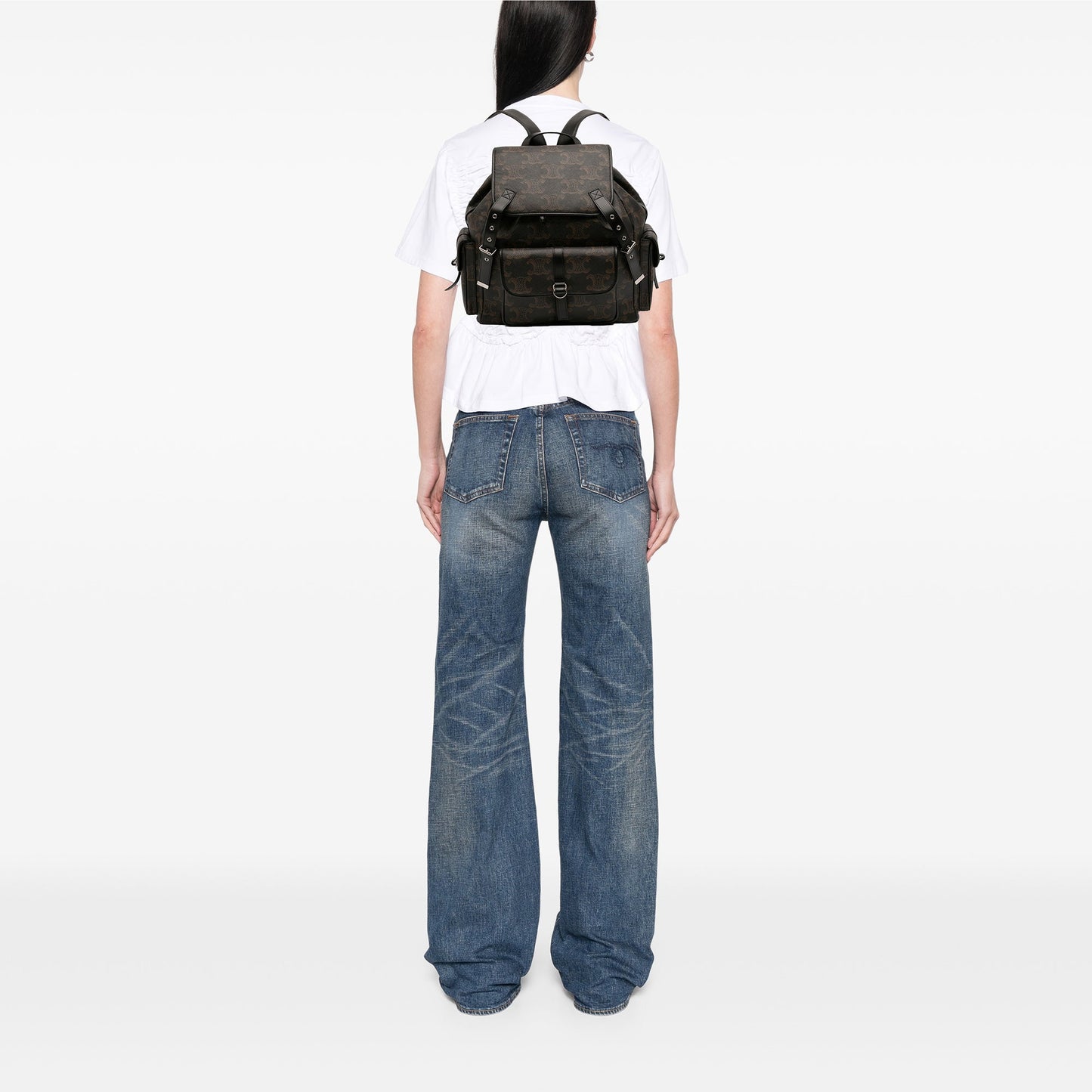 Celine Medium Triomphe Coated Canvas Backpack