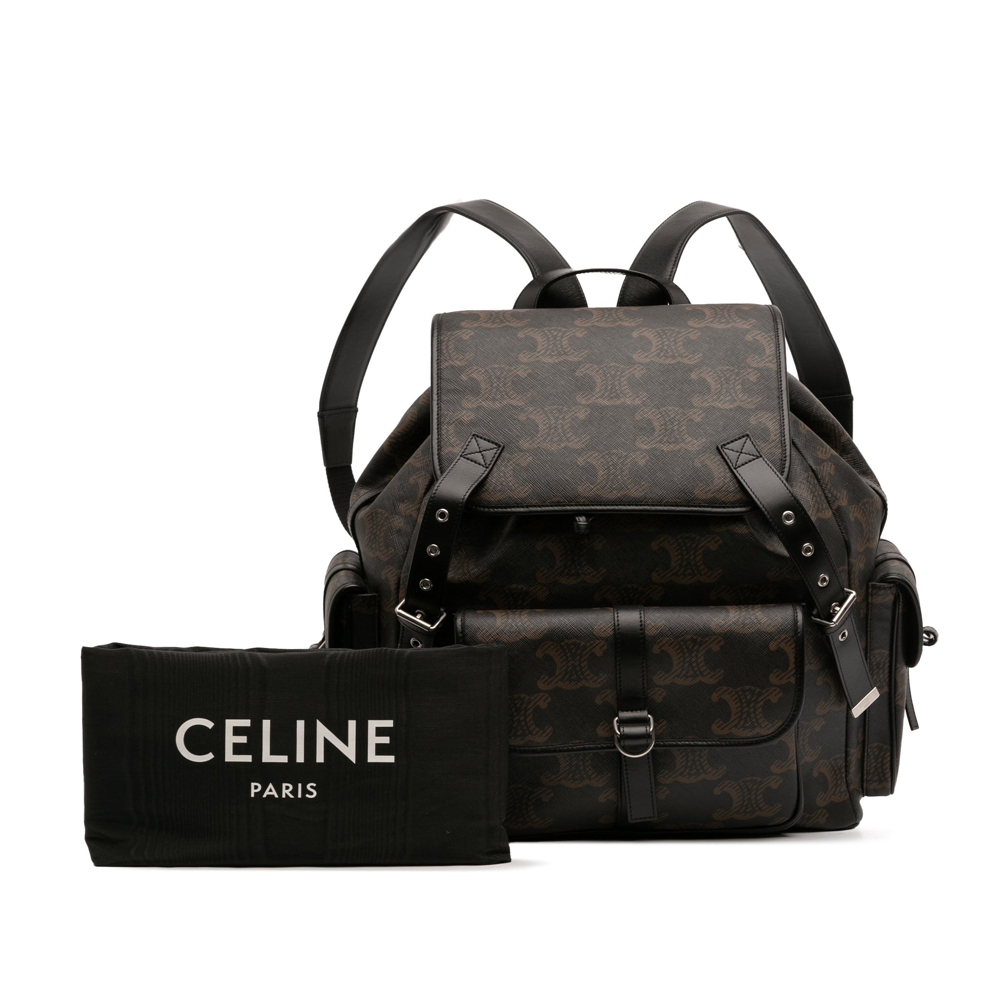 Celine Medium Triomphe Coated Canvas Backpack