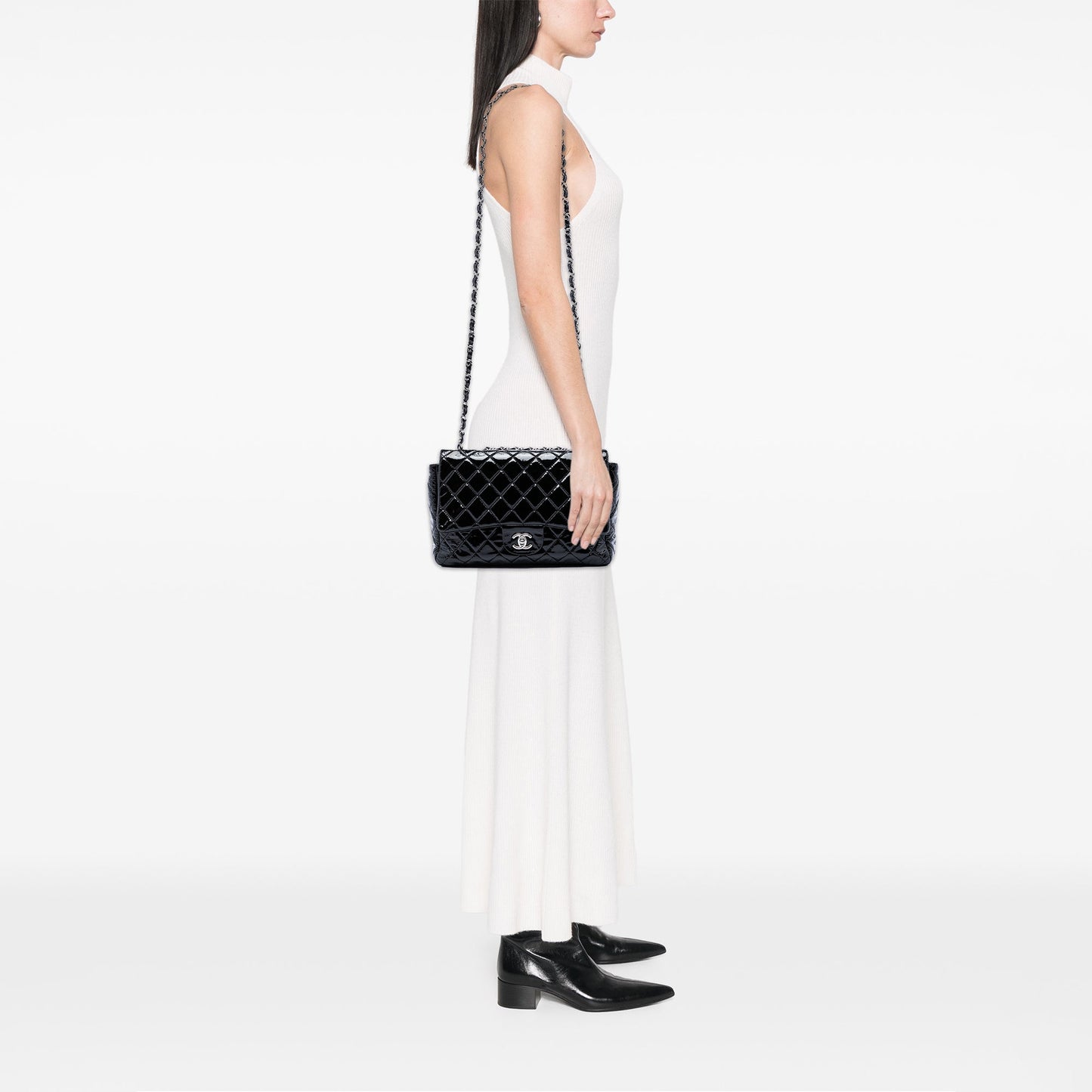 Chanel Jumbo Classic Patent Single Flap