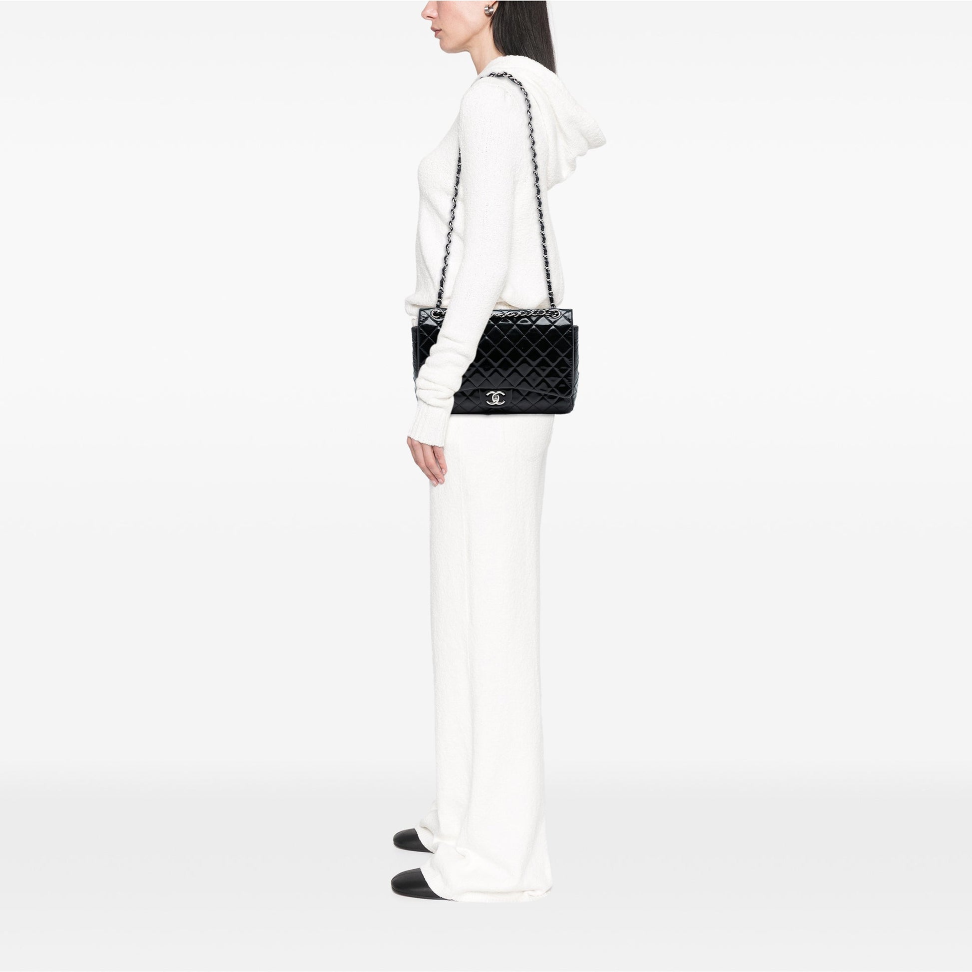 Chanel Jumbo Classic Patent Double Flap