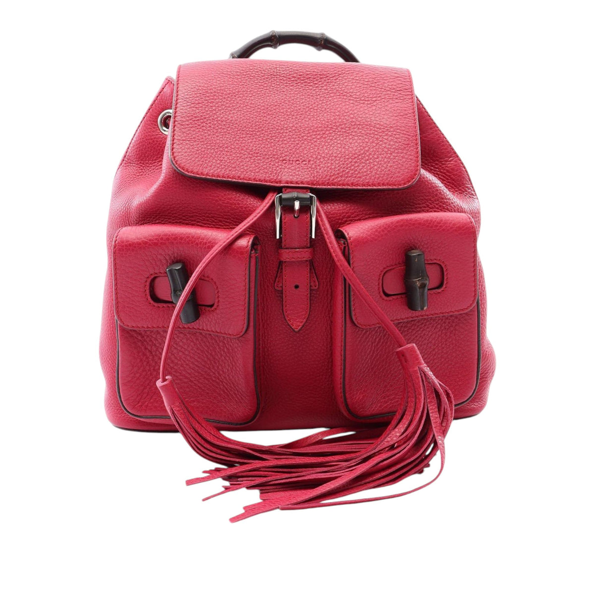 Gucci Large Calfskin Bamboo Tassel Drawstring Backpack