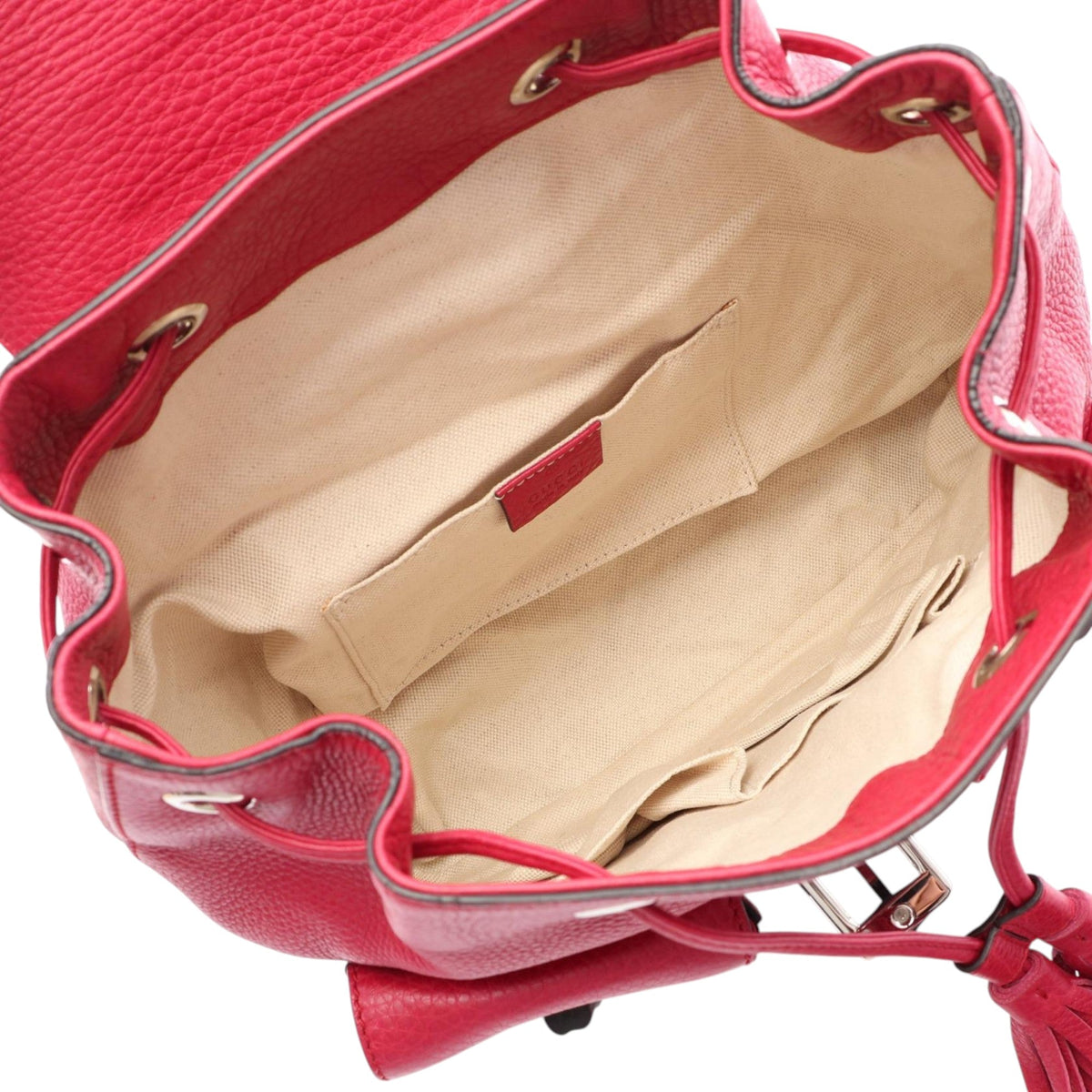 Gucci Large Calfskin Bamboo Tassel Drawstring Backpack