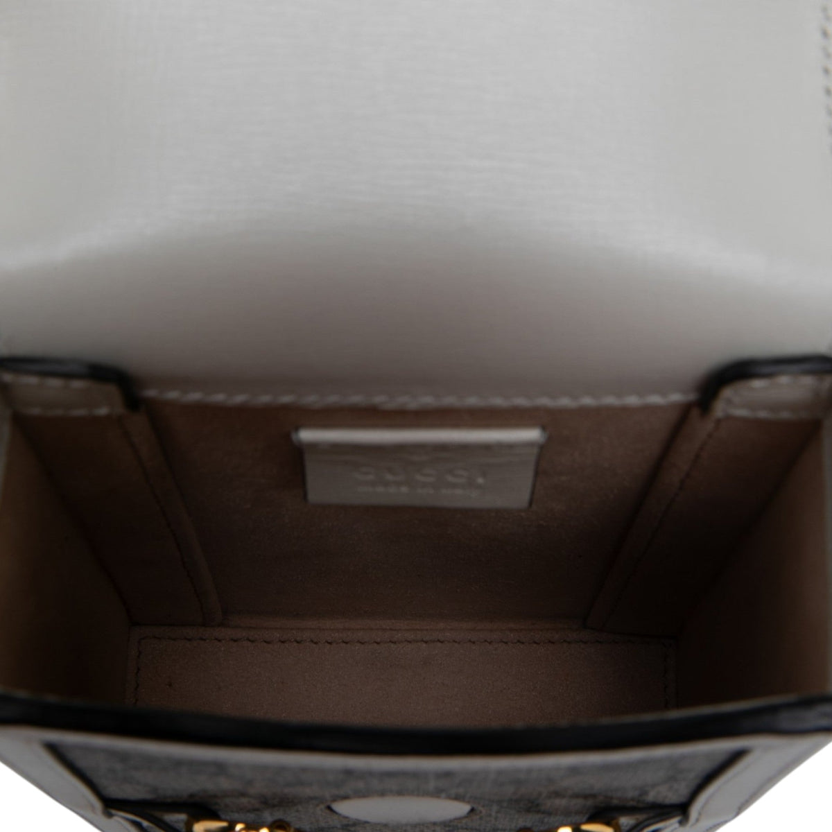 Gucci Mini GG Supreme Horsebit 1955 Crossbody — Beige