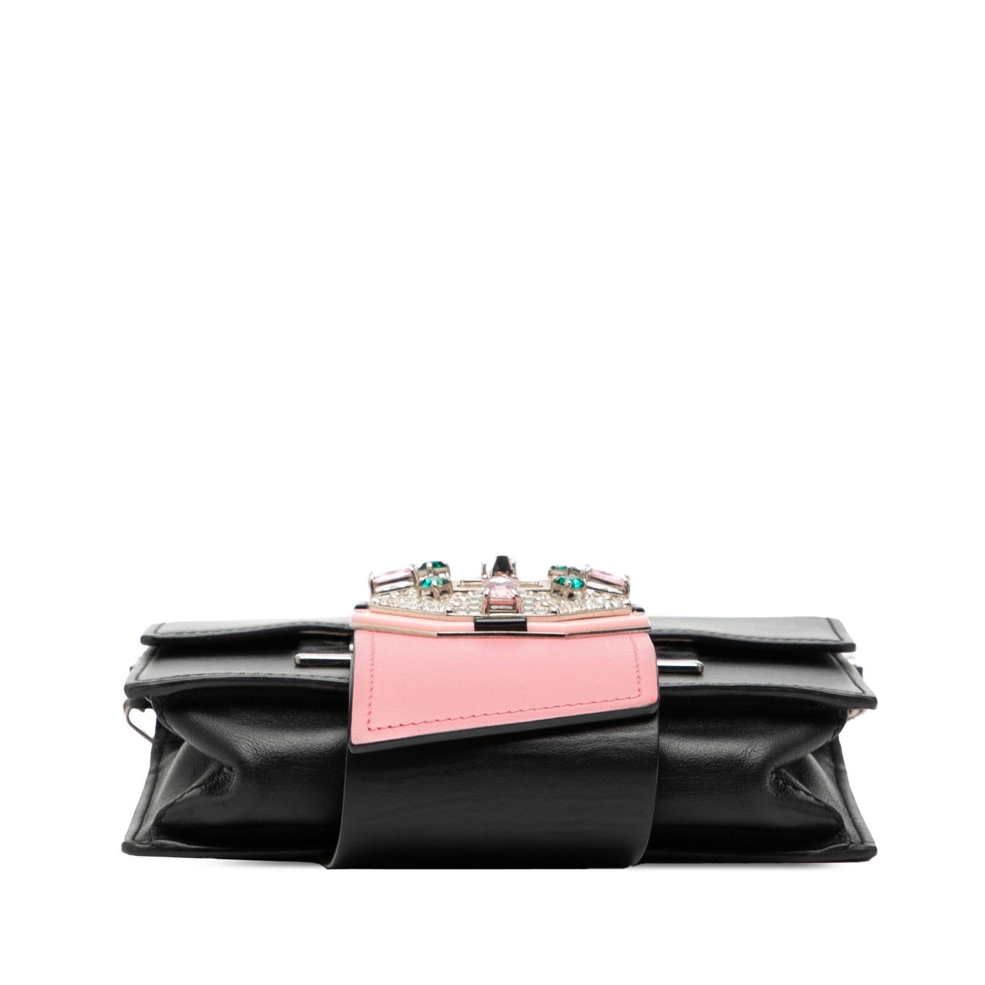 Prada City Calf Crystal Embellished Ribbon Bag