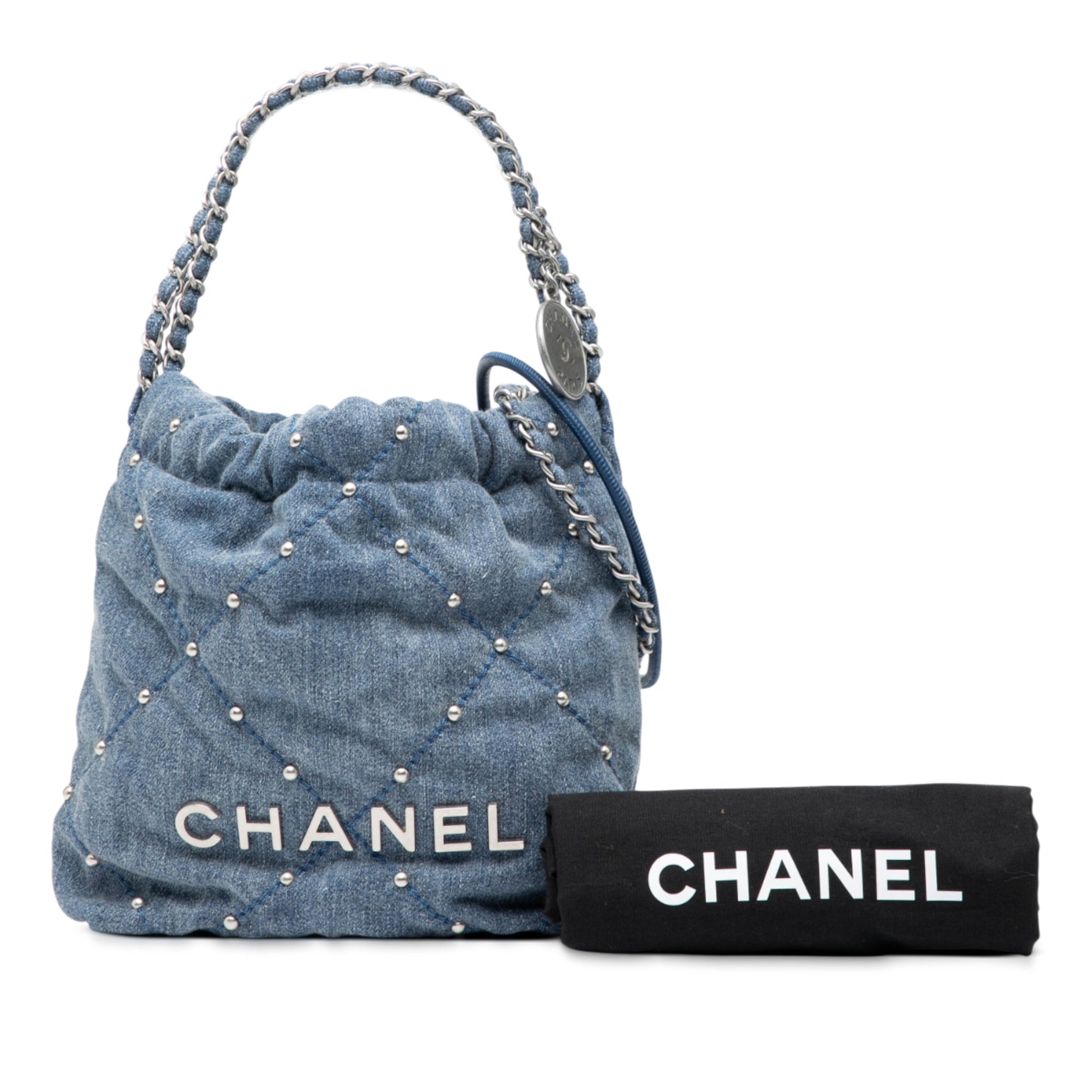 Chanel Mini Denim Studded 22 Handbag