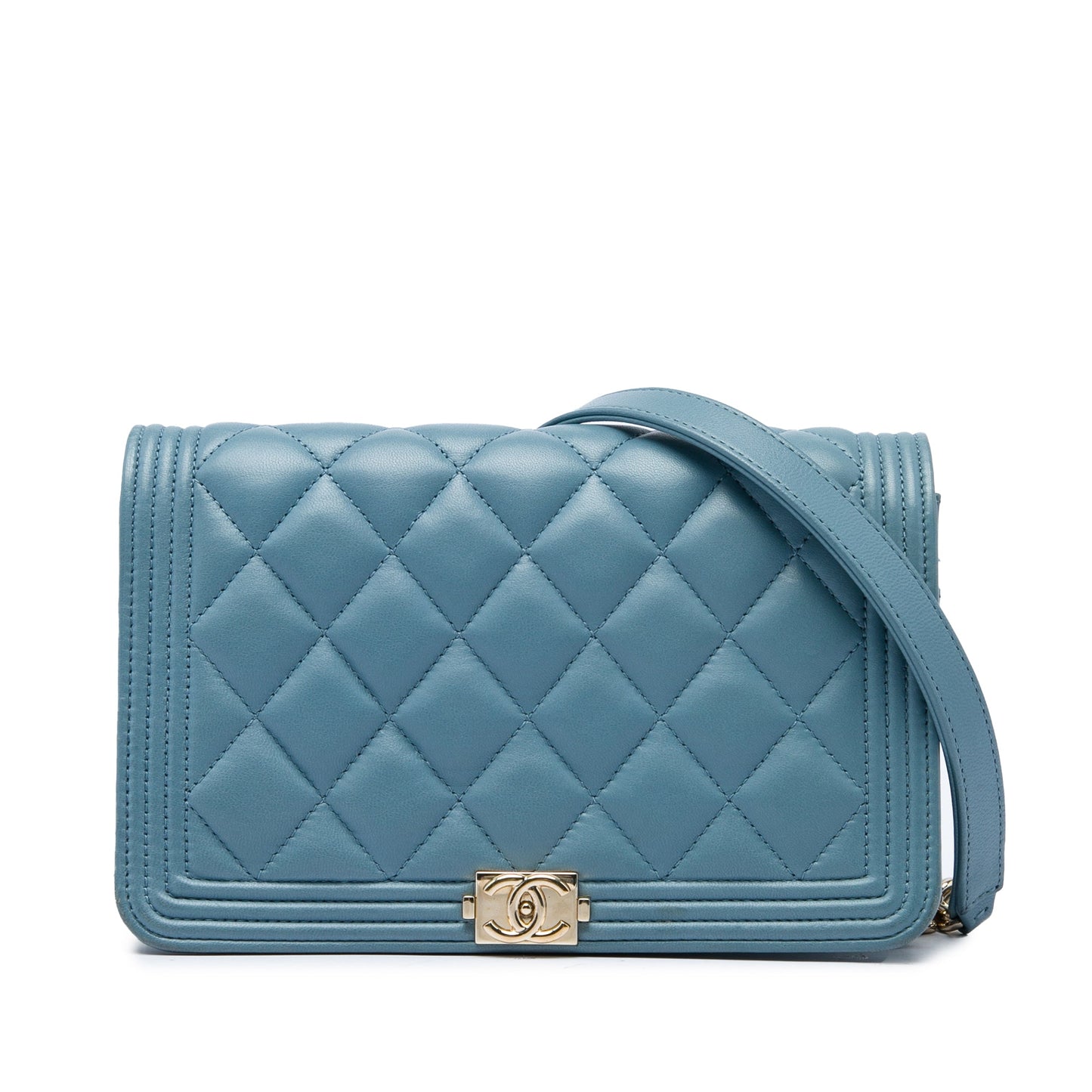 Chanel Quilted Lambskin Boy Wallet On Chain