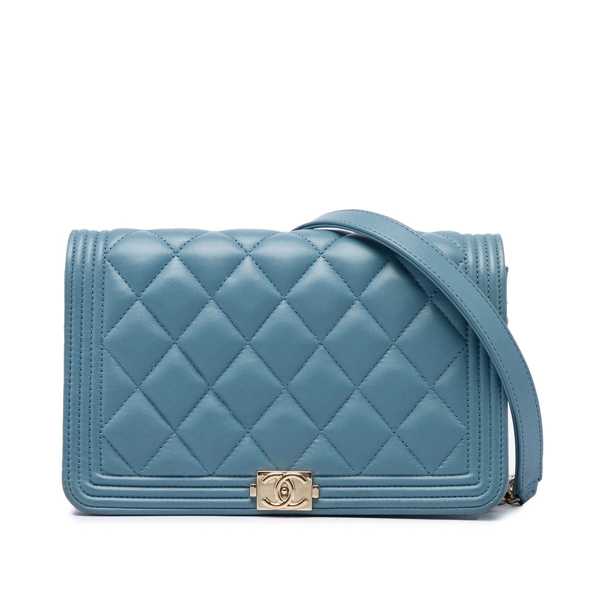Chanel Quilted Lambskin Boy Wallet On Chain
