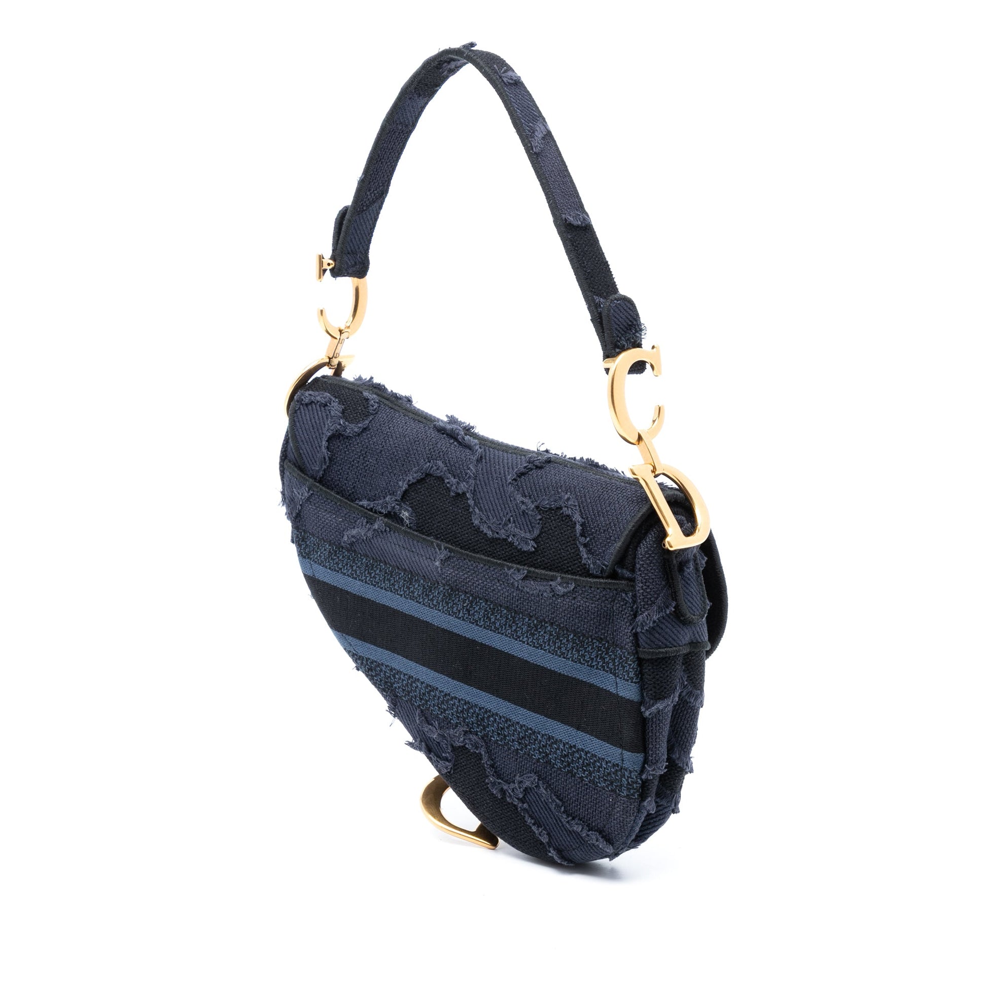 Dior Camouflage Embroidered Canvas Saddle Bag