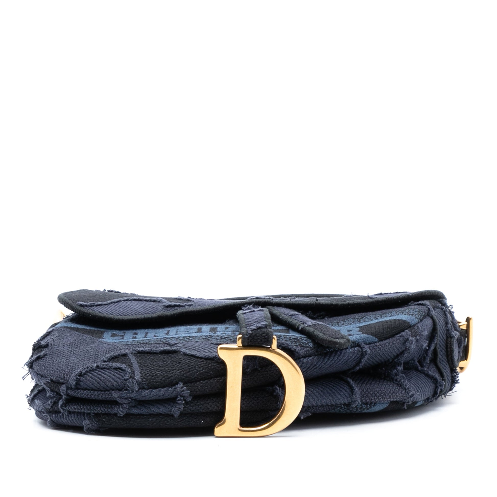 Dior Camouflage Embroidered Canvas Saddle Bag