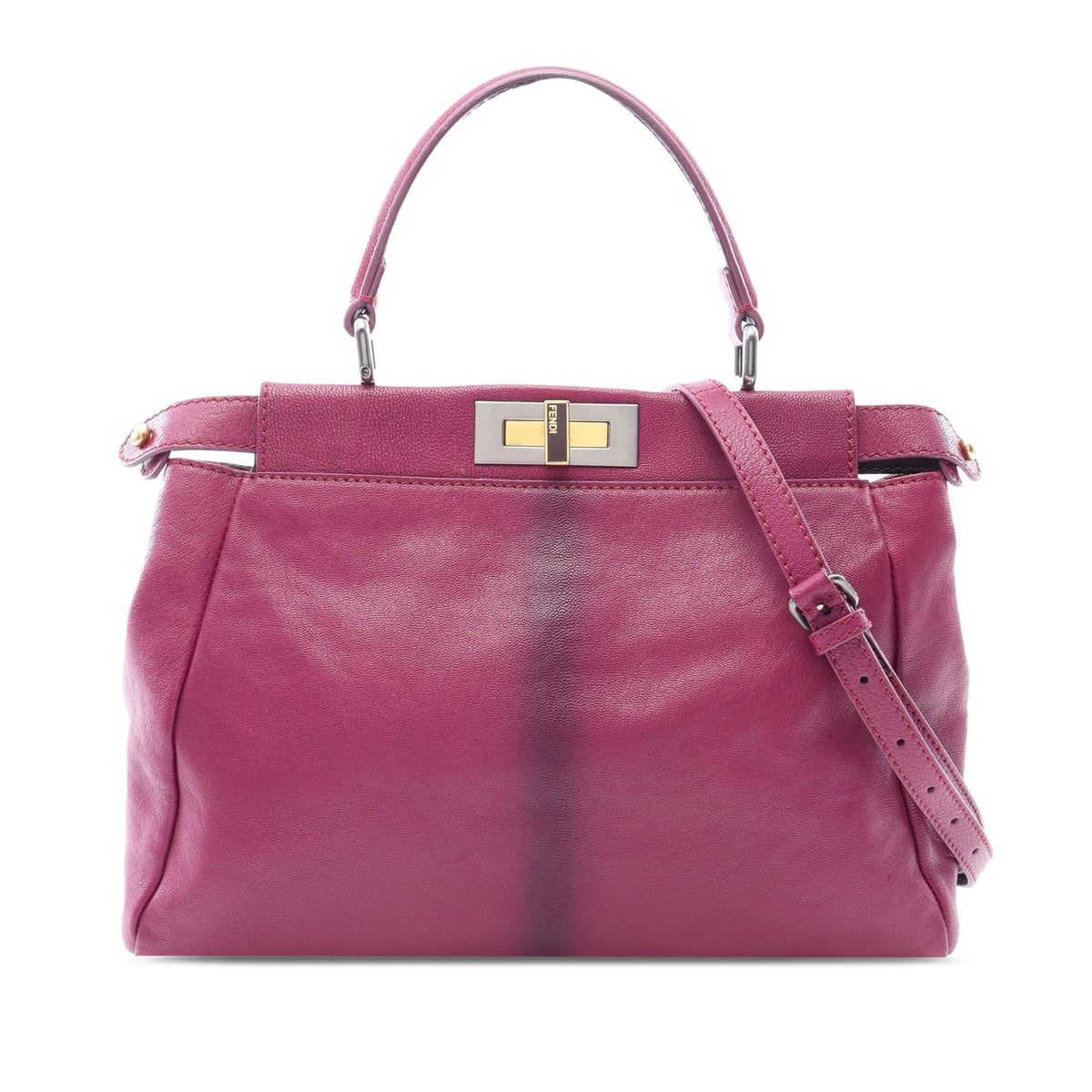 Fendi Medium Goatskin Peekaboo Satchel — Purple