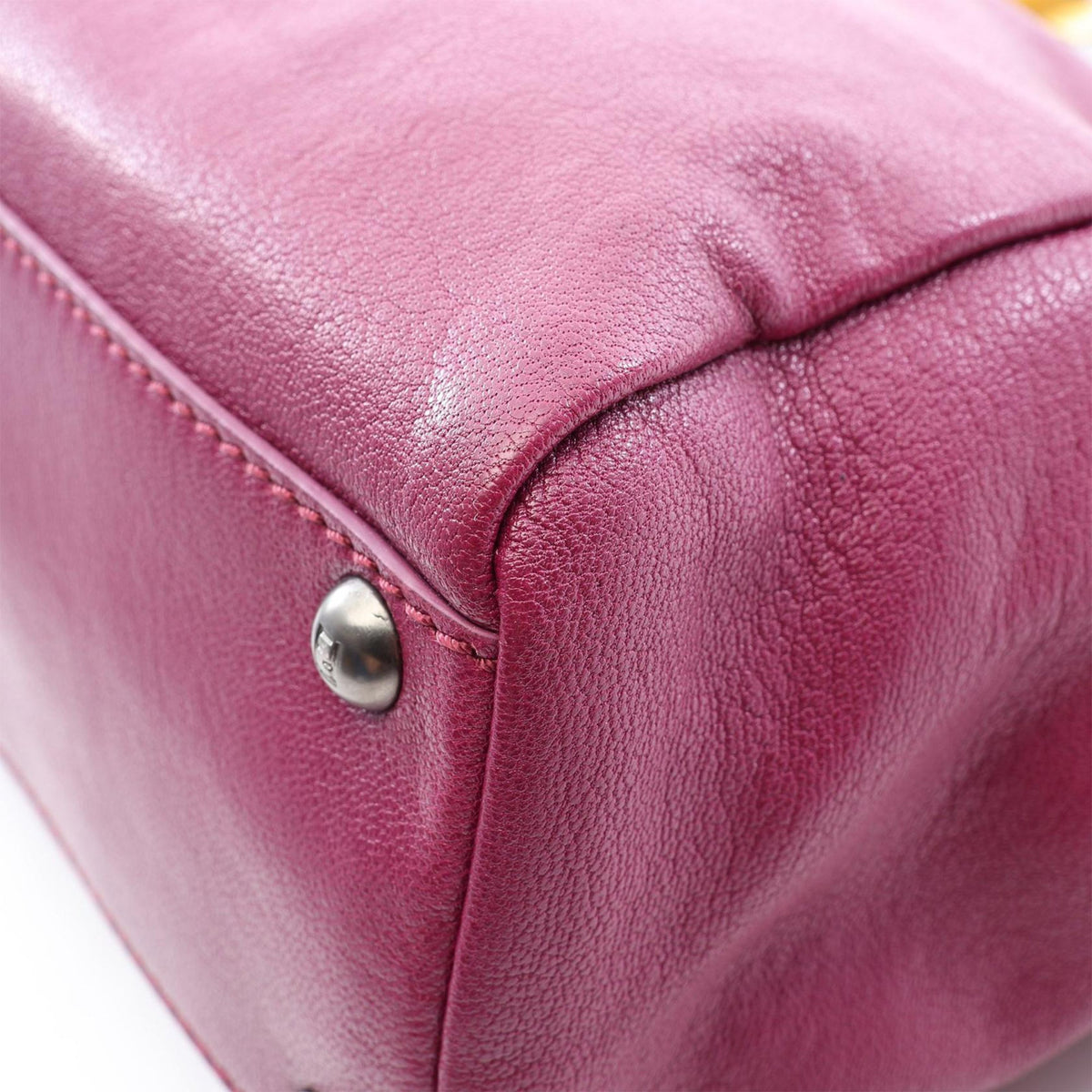 Fendi Medium Goatskin Peekaboo Satchel — Purple
